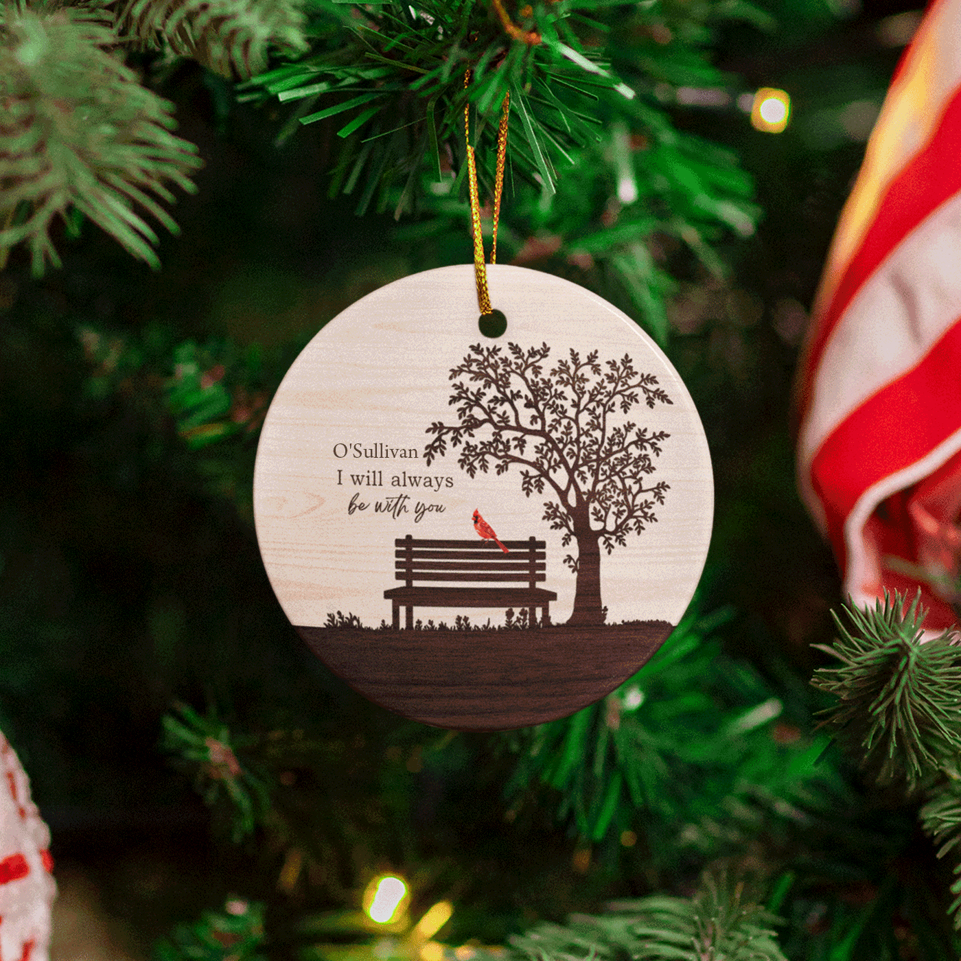 Memorial Christmas - 'I Will Always Be With You' Cardinal | Ceramic Ornament
