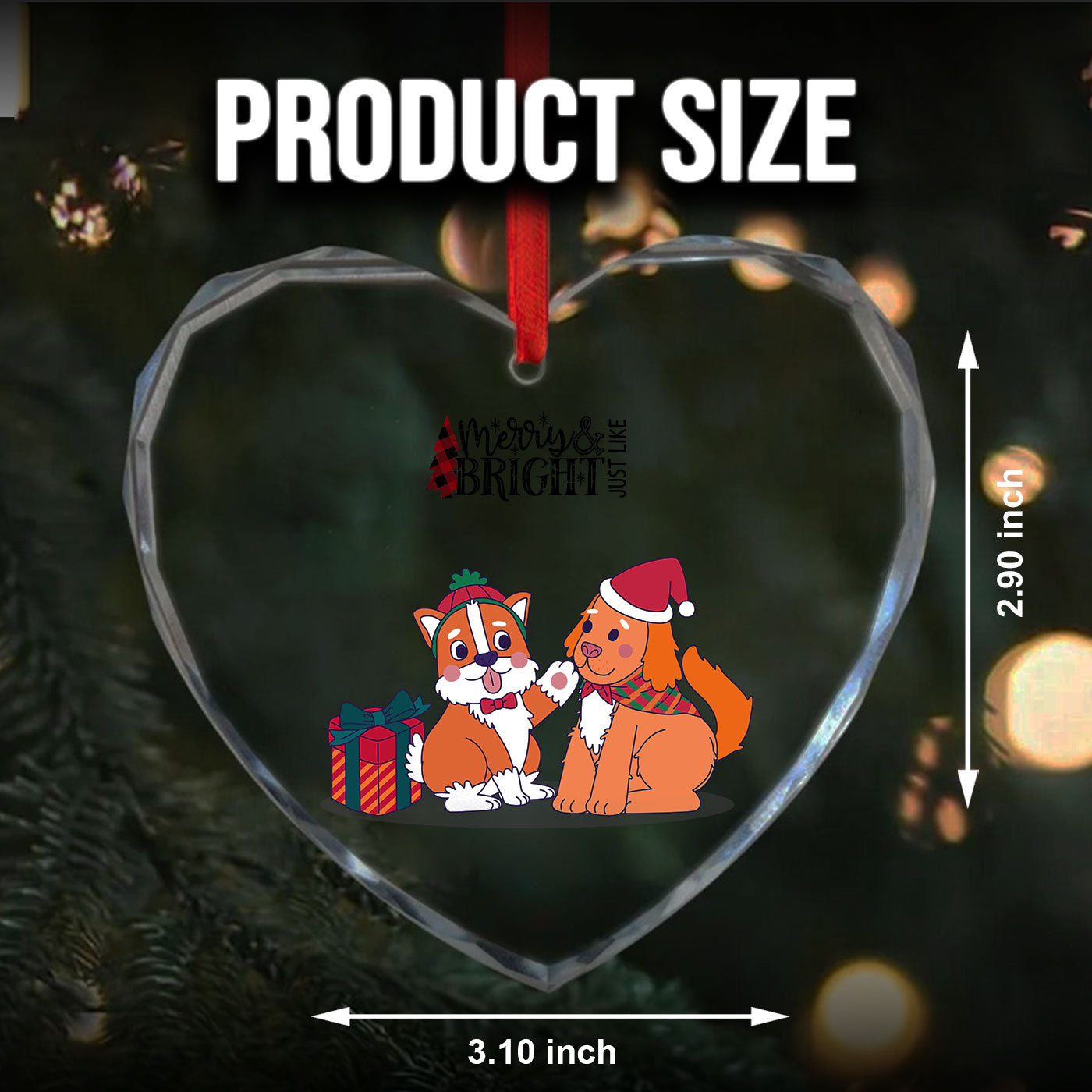 Puppy Pals Under the Mistletoe | Christmas Dog | Glass Ornament