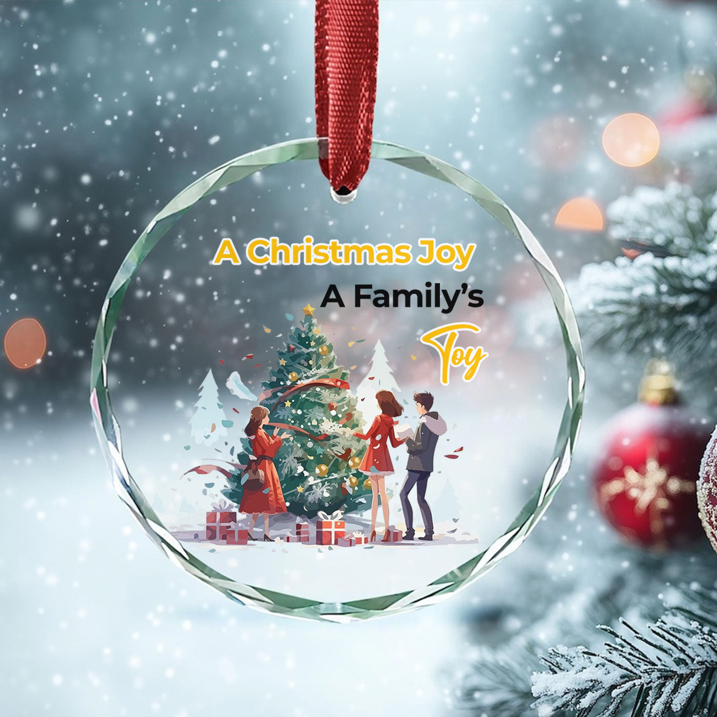 Christmas Tree Decorating | Celebrate Festive Traditions with Family | Glass Ornament
