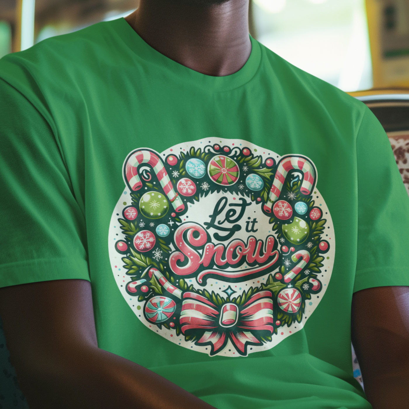 Let It Snow | Festive Christmas Wreath | Unisex Crewneck Sweatshirts