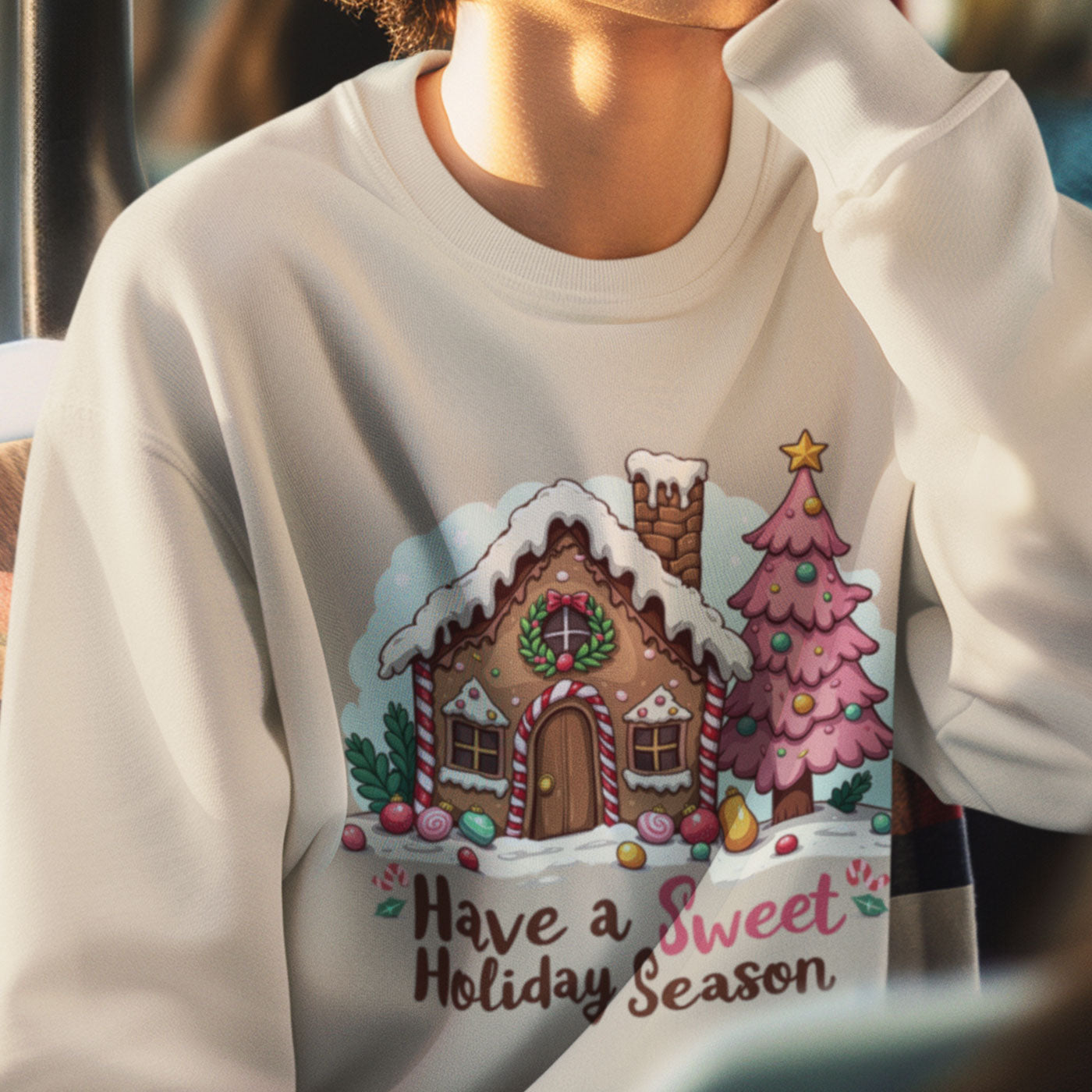 Have a Sweet Holiday Season | Gingerbread House Christmas | Unisex Crewneck Sweatshirts