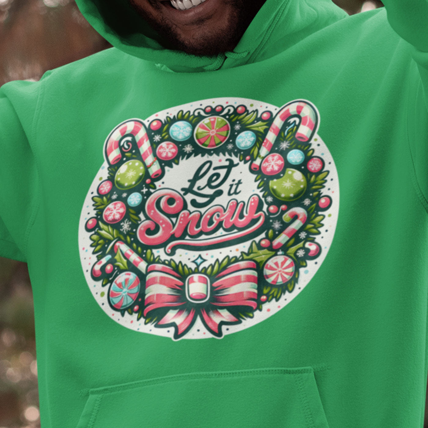 Let It Snow | Festive Christmas Wreath | Unisex Hoodie