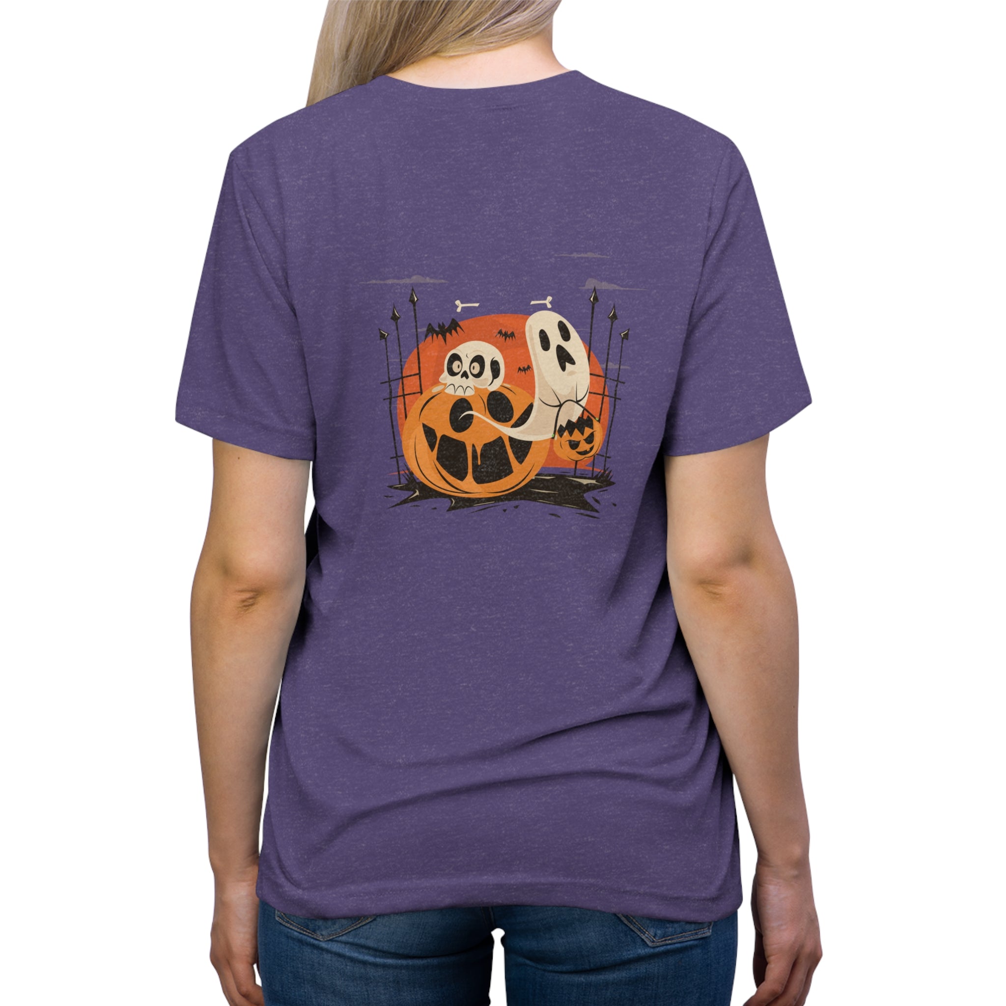 Halloween with Pumpkins | Unisex Triblend Tee
