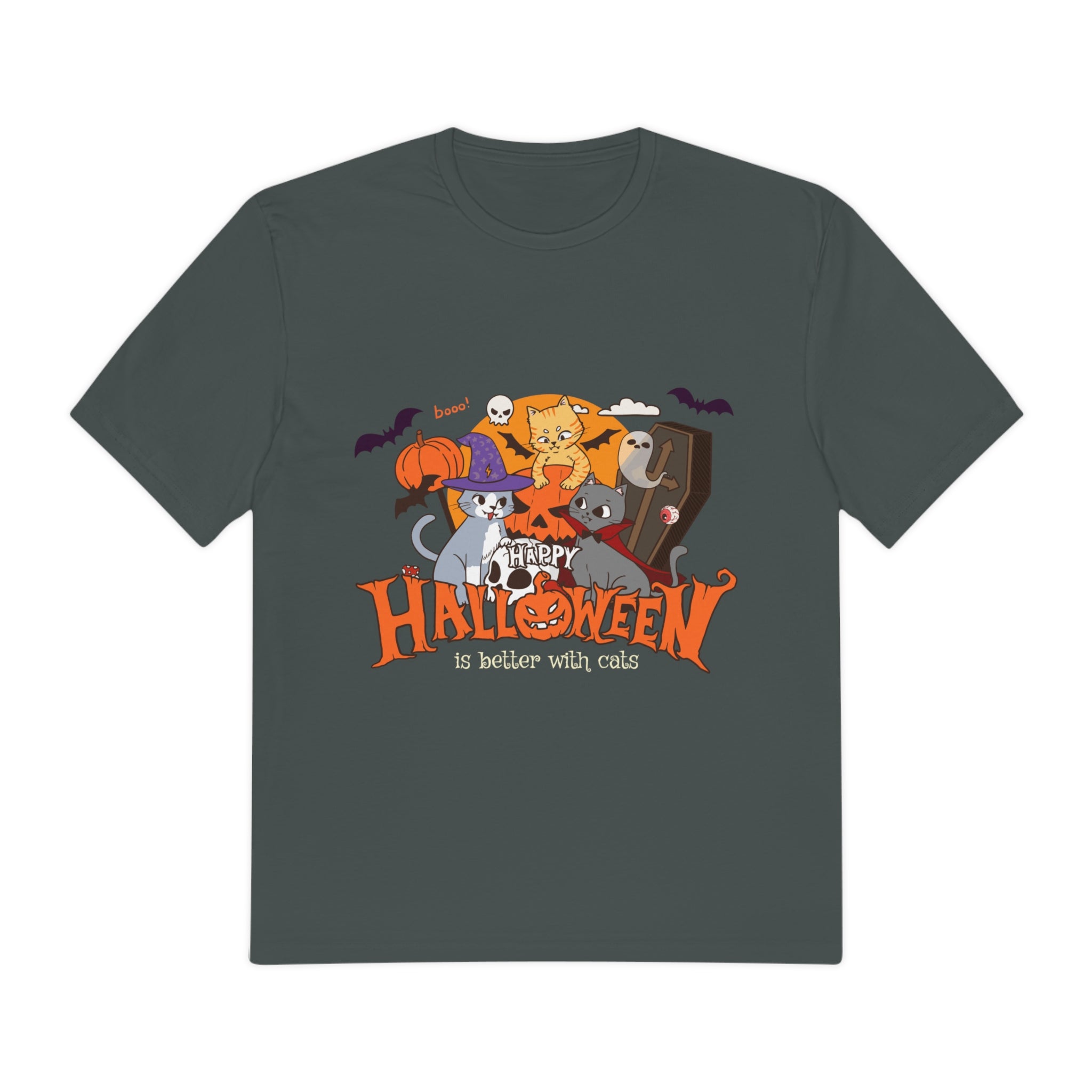 Halloween with Witch's Cats | Perfect Weight® Tee