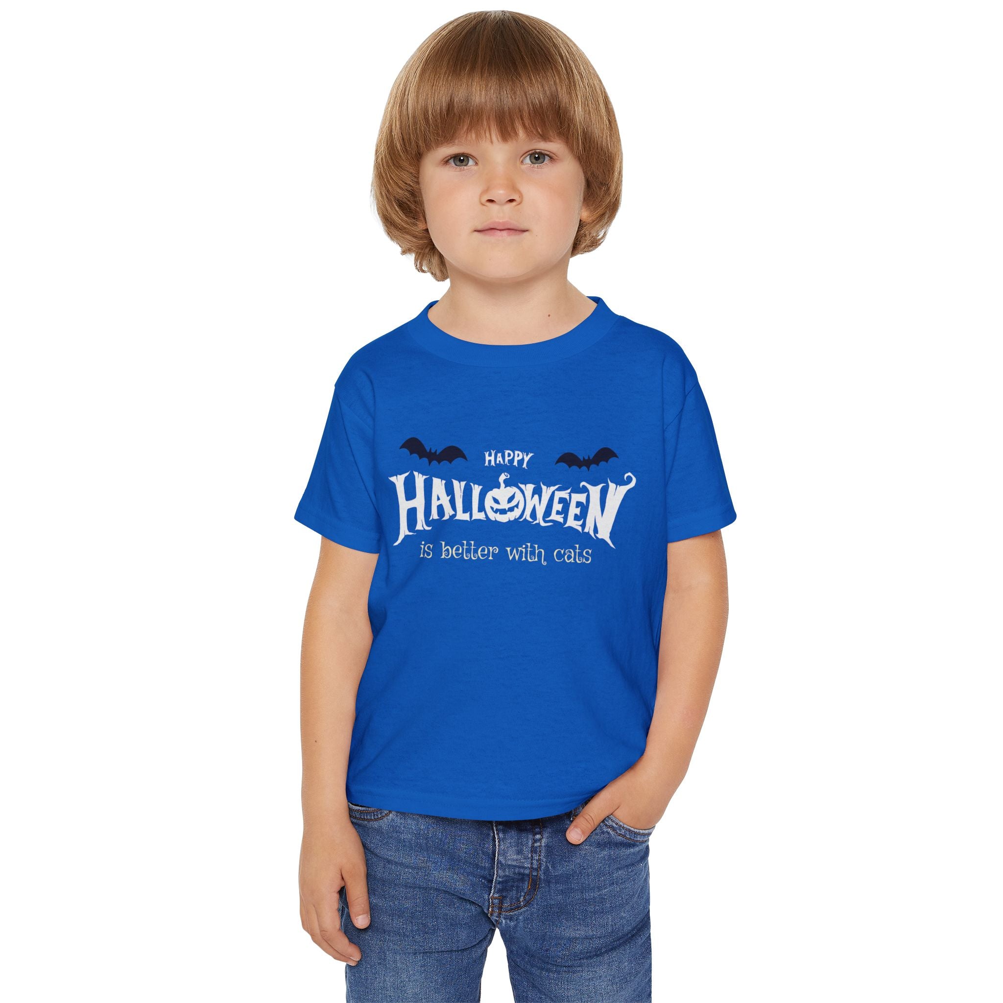 Halloween with Witch's Cats | Heavy Cotton Toddler T-shirt