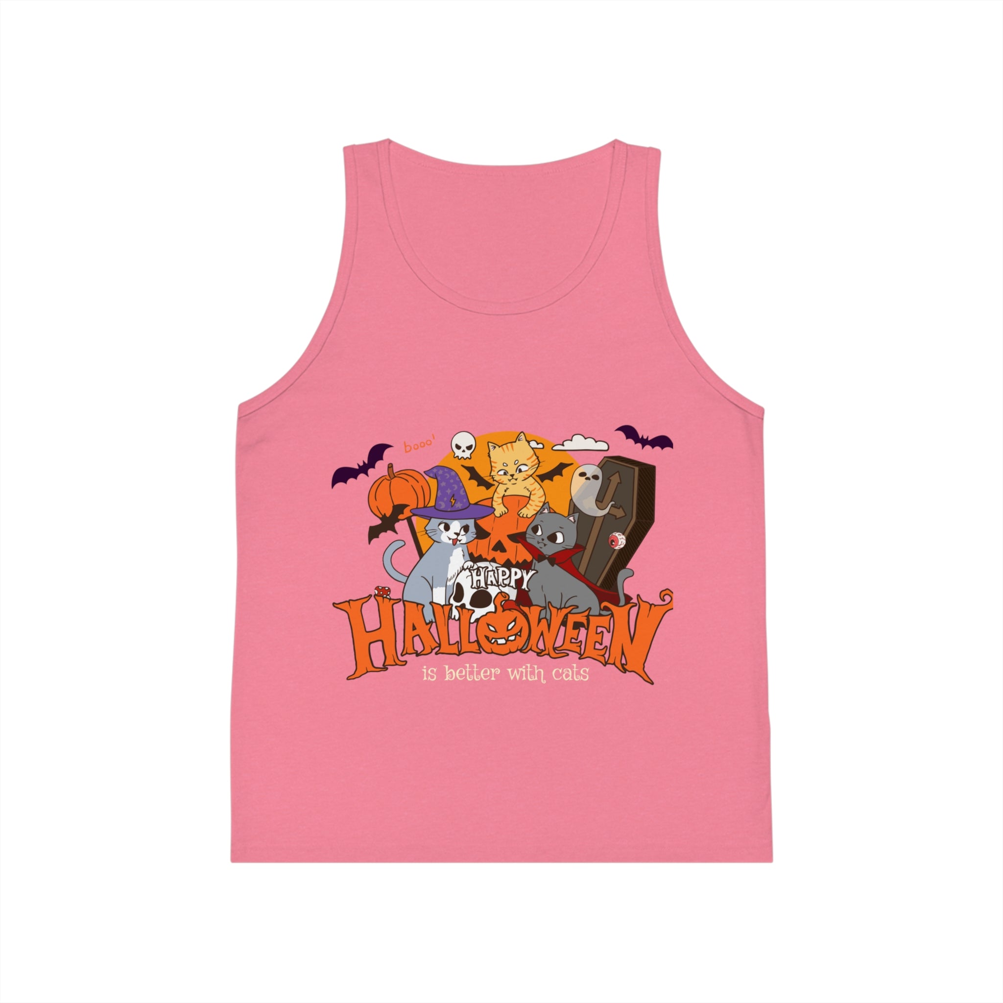 Halloween is Better with Cats | Kid's Jersey Tank Top