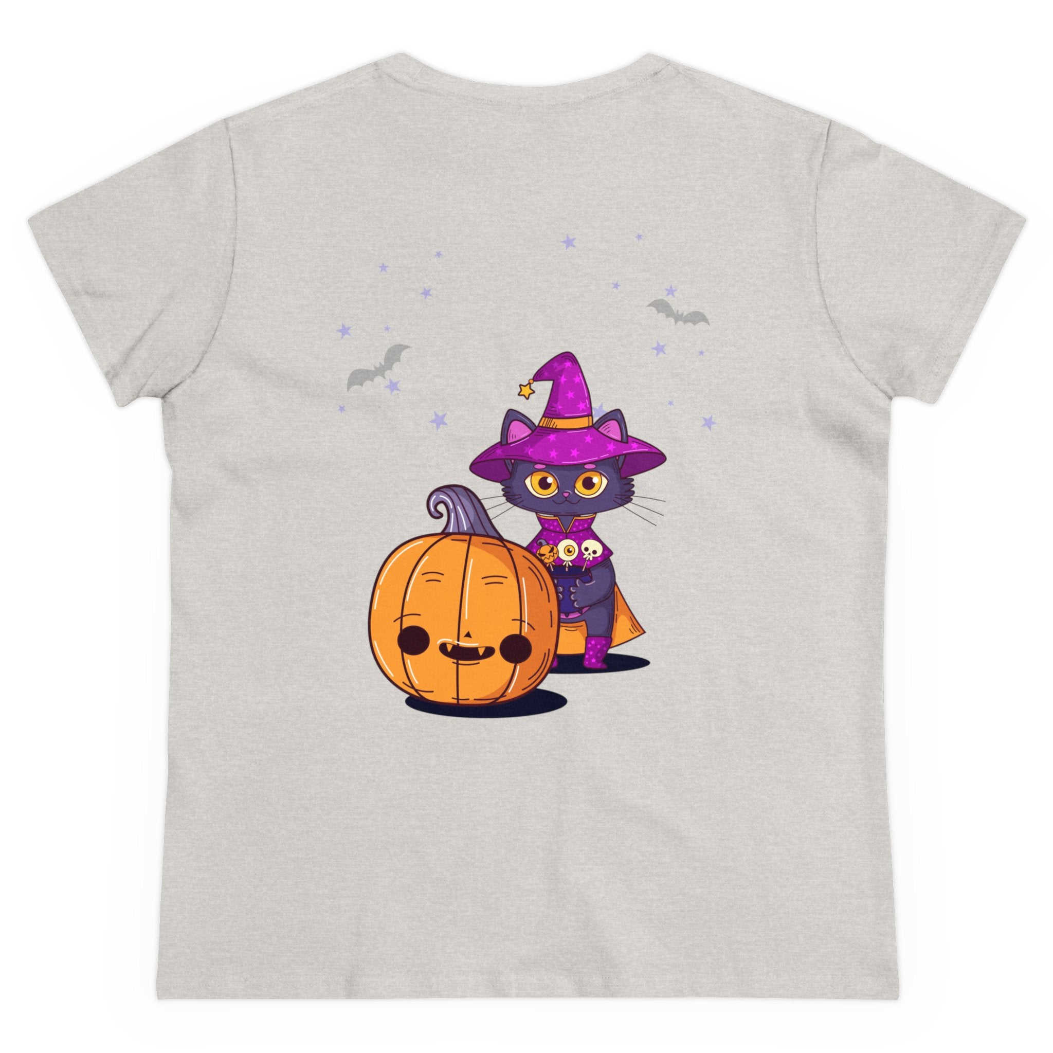 Halloween with Witch's Cats | Women's Midweight Cotton Tee