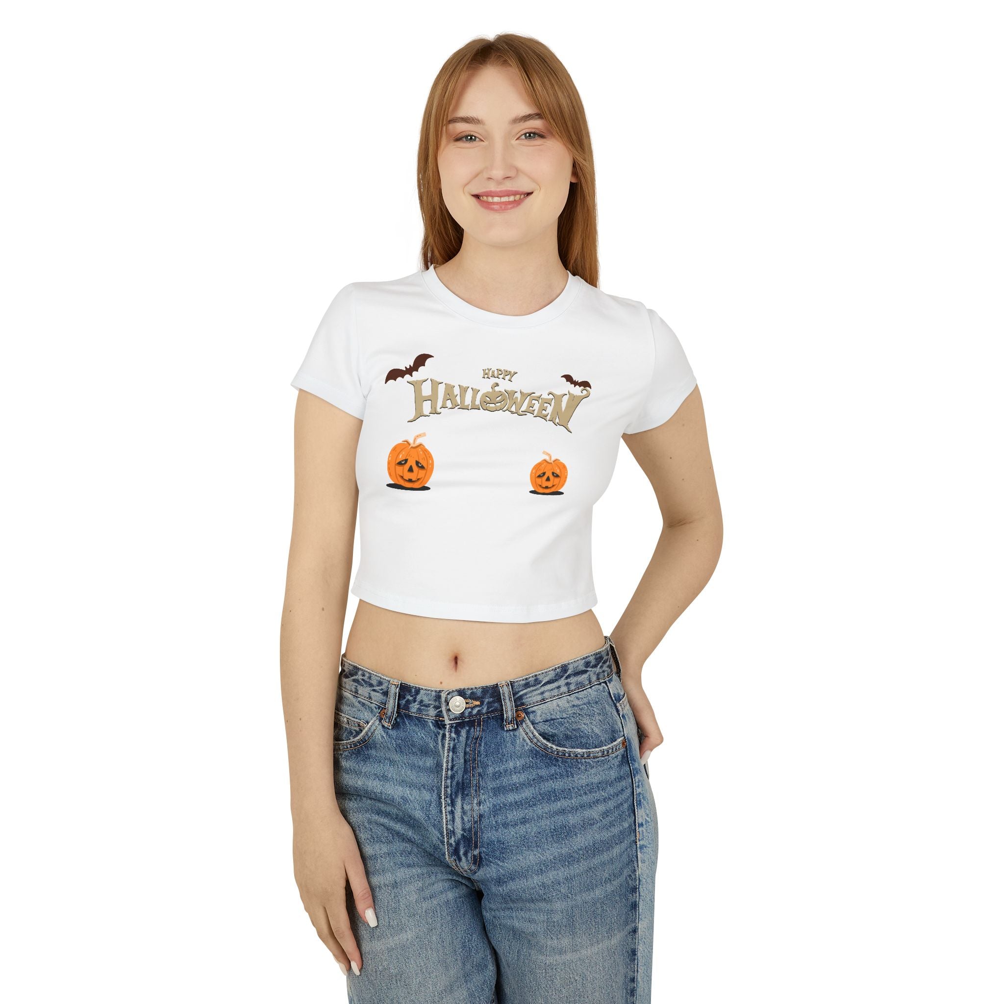 Halloween with Pumpkins | Women's Baby Tee