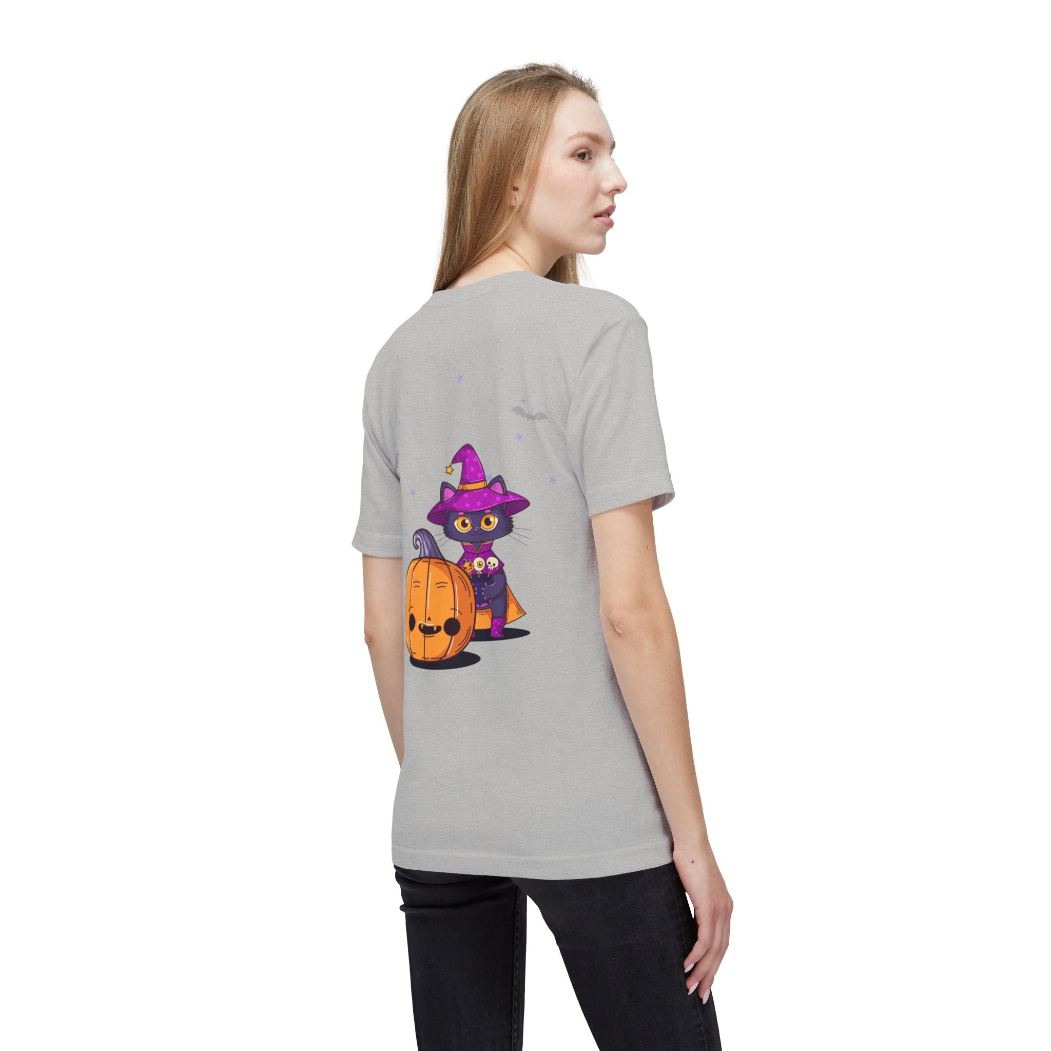 Halloween with Witch's Cats | Unisex Midweight T-shirt, Made in US
