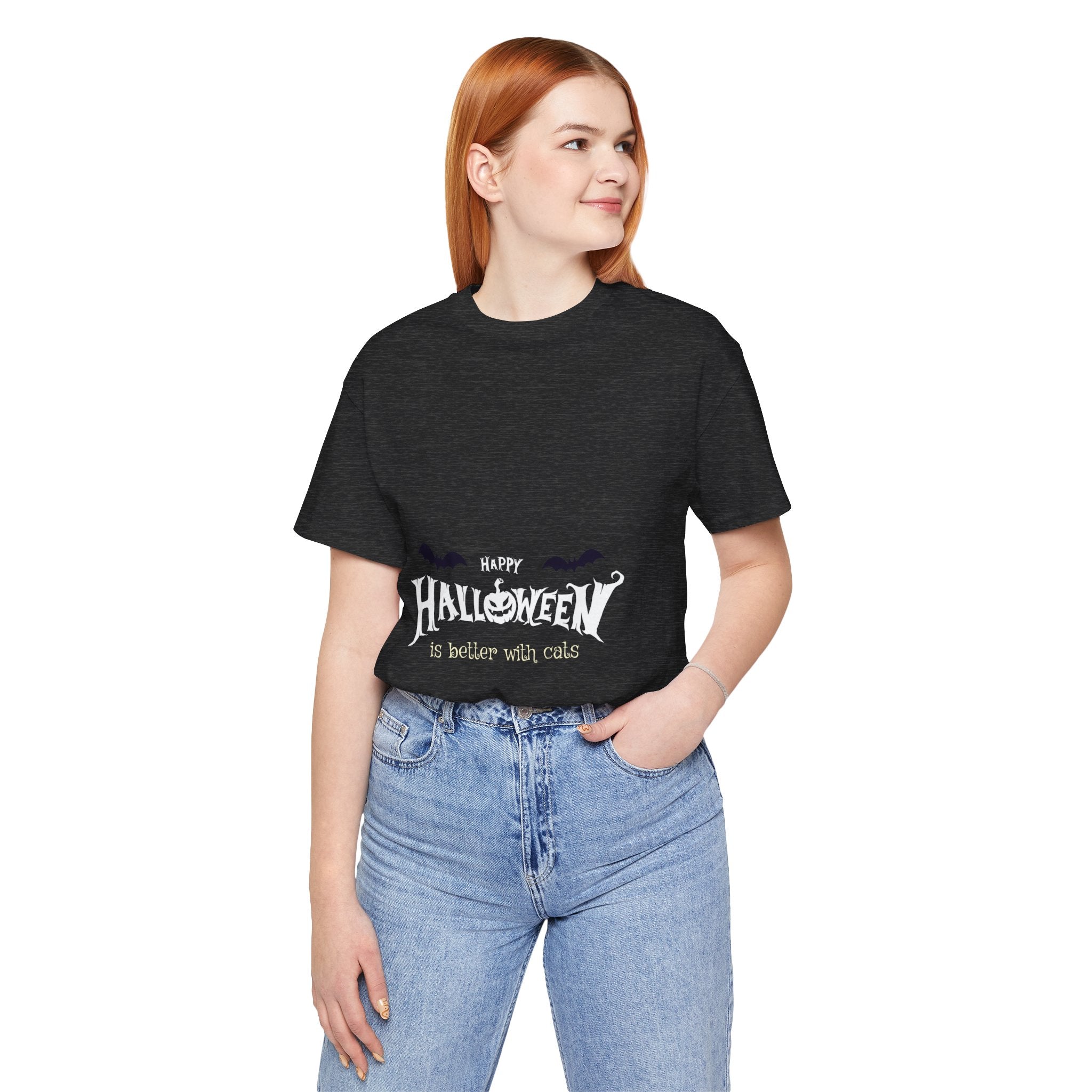 Halloween with Witch's Cats | Unisex Jersey Short Sleeve Tee