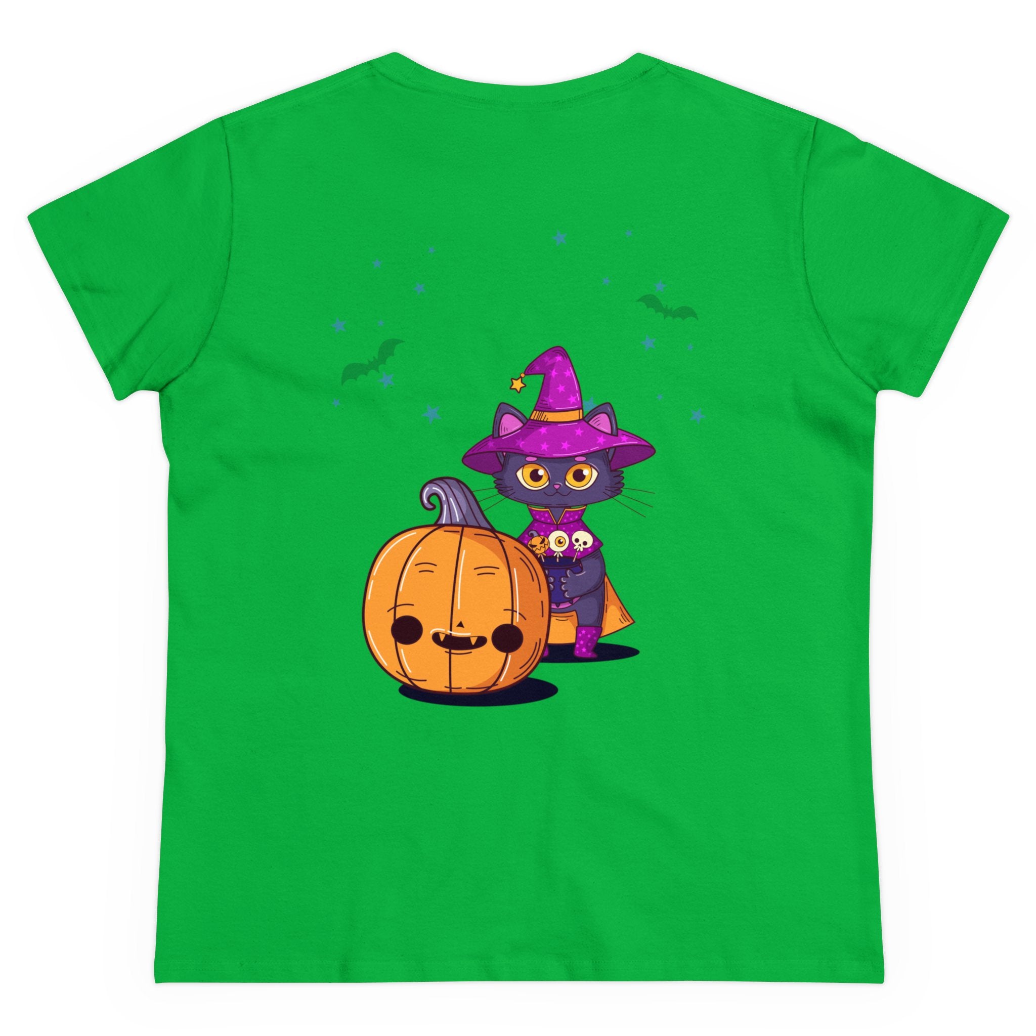 Halloween with Witch's Cats | Women's Midweight Cotton Tee