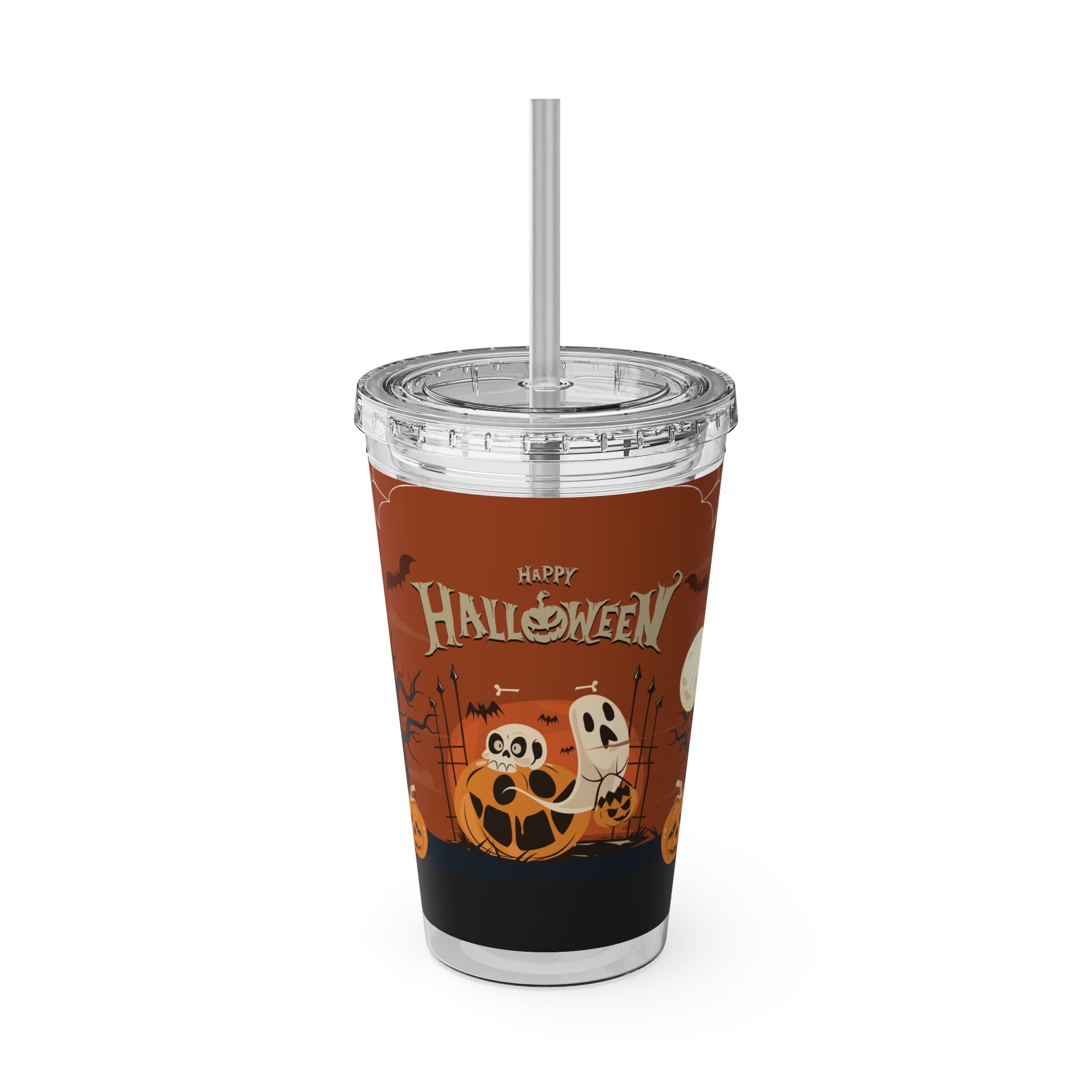 Happy Halloween with Pumpkin | Sunsplash Tumbler with Straw