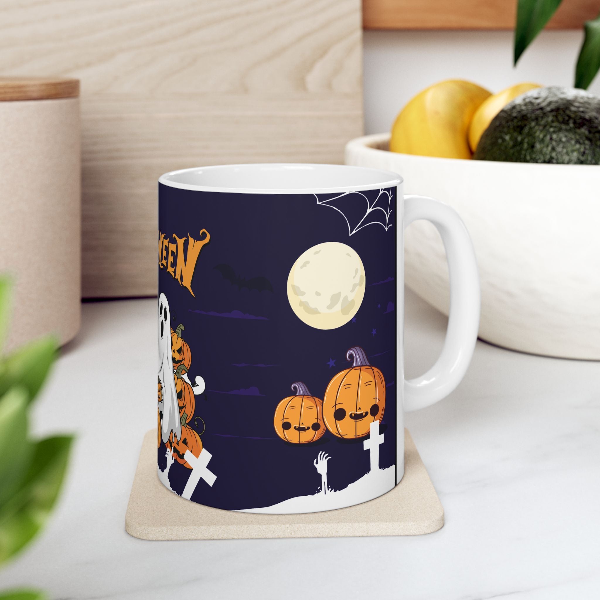 Happy Halloween with Skeleton | Ceramic Mug