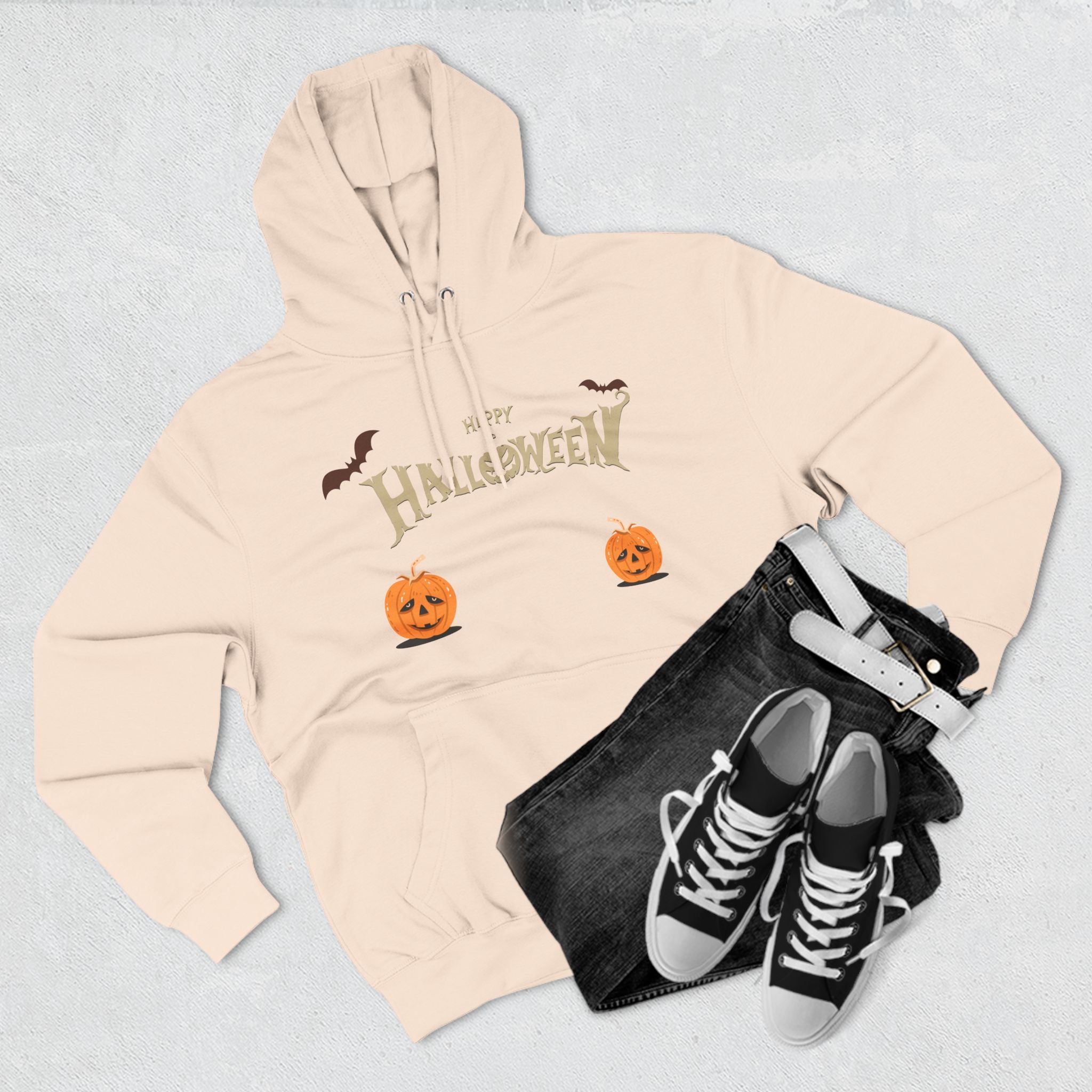 Halloween with Pumpkins | Three-Panel Fleece Hoodie