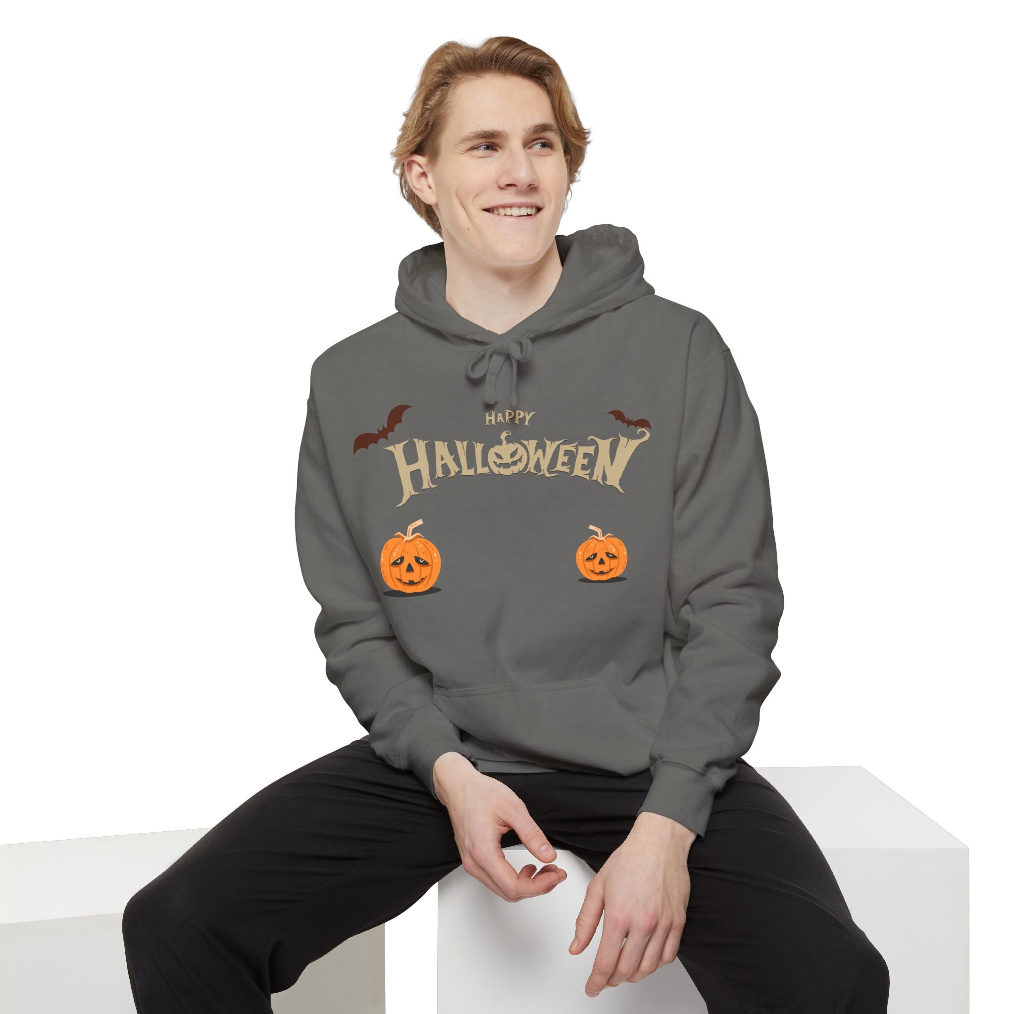 Halloween with Pumpkins | Unisex Garment-Dyed Hoodie