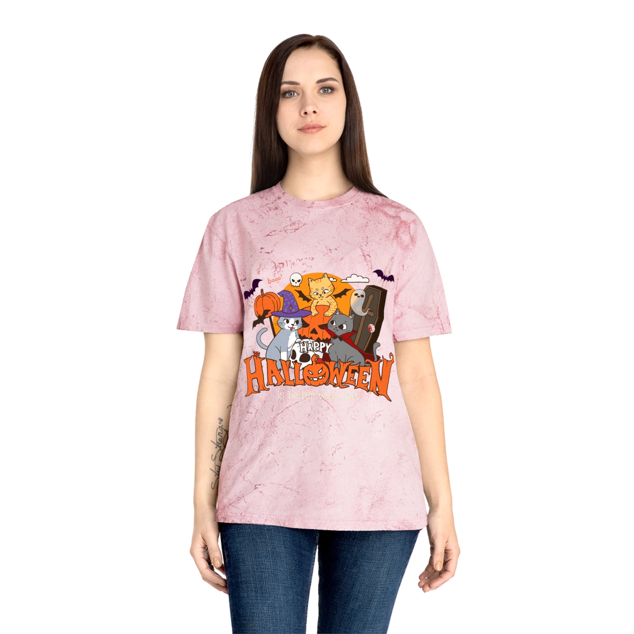 Halloween is Better with Cats | Unisex Color Blast T-Shirt