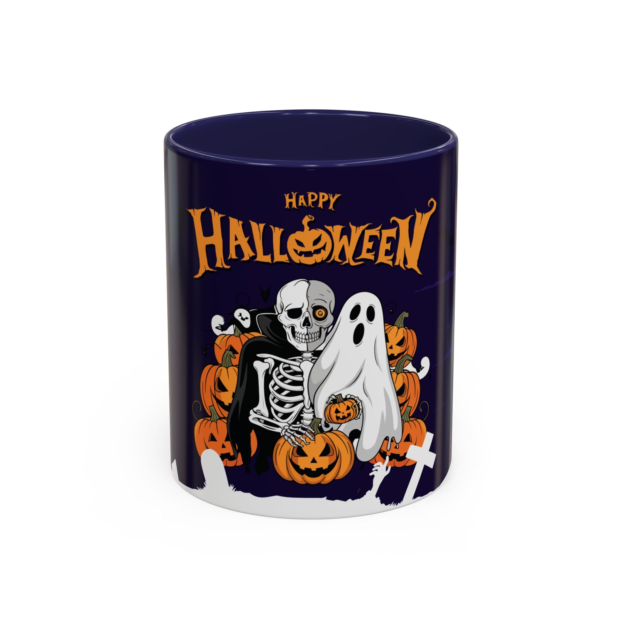Happy Halloween with Skeleton | Accent Coffee Mug