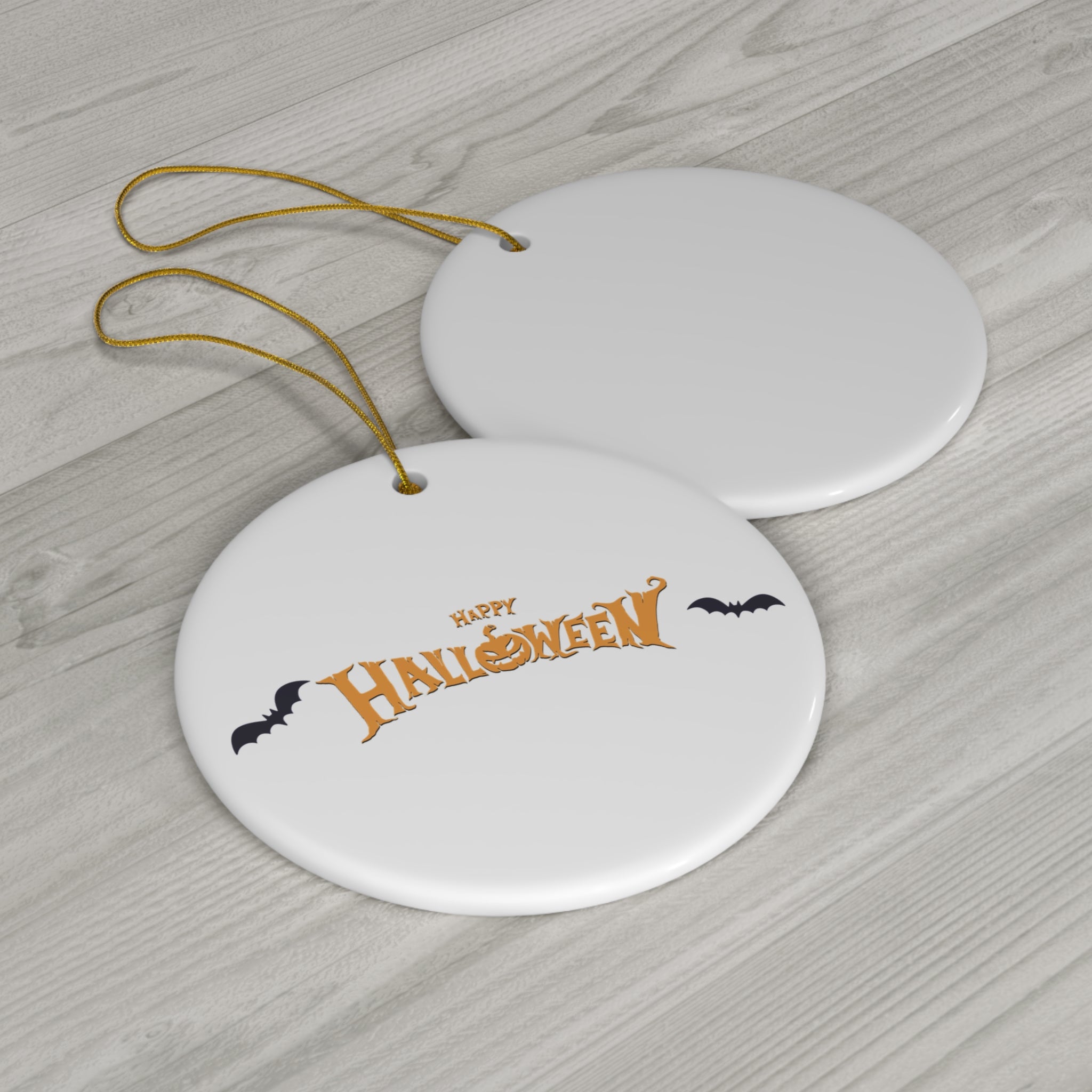 Halloween with Bats | Ceramic Ornament