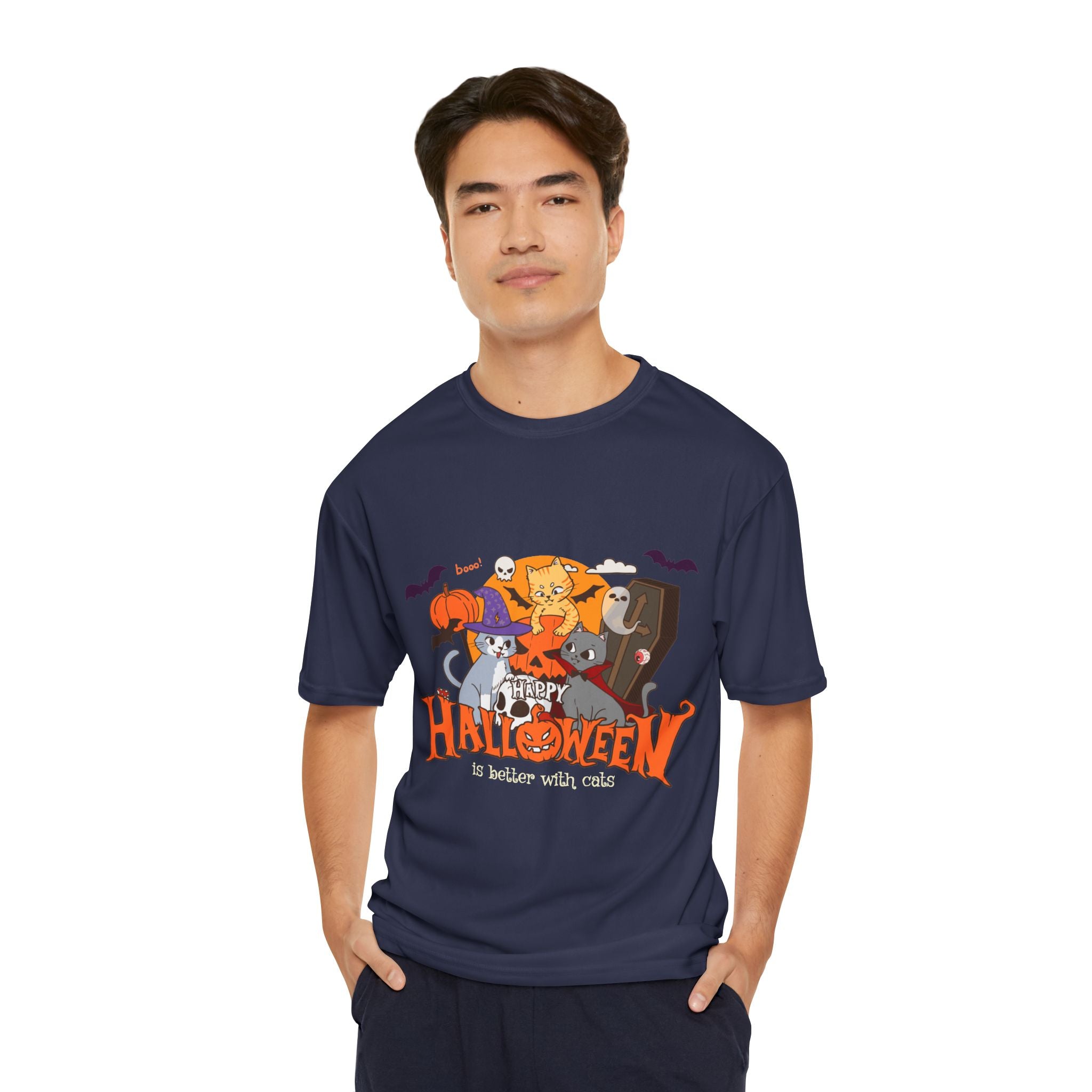 Halloween is Better with Cats | Men's Performance T-Shirt