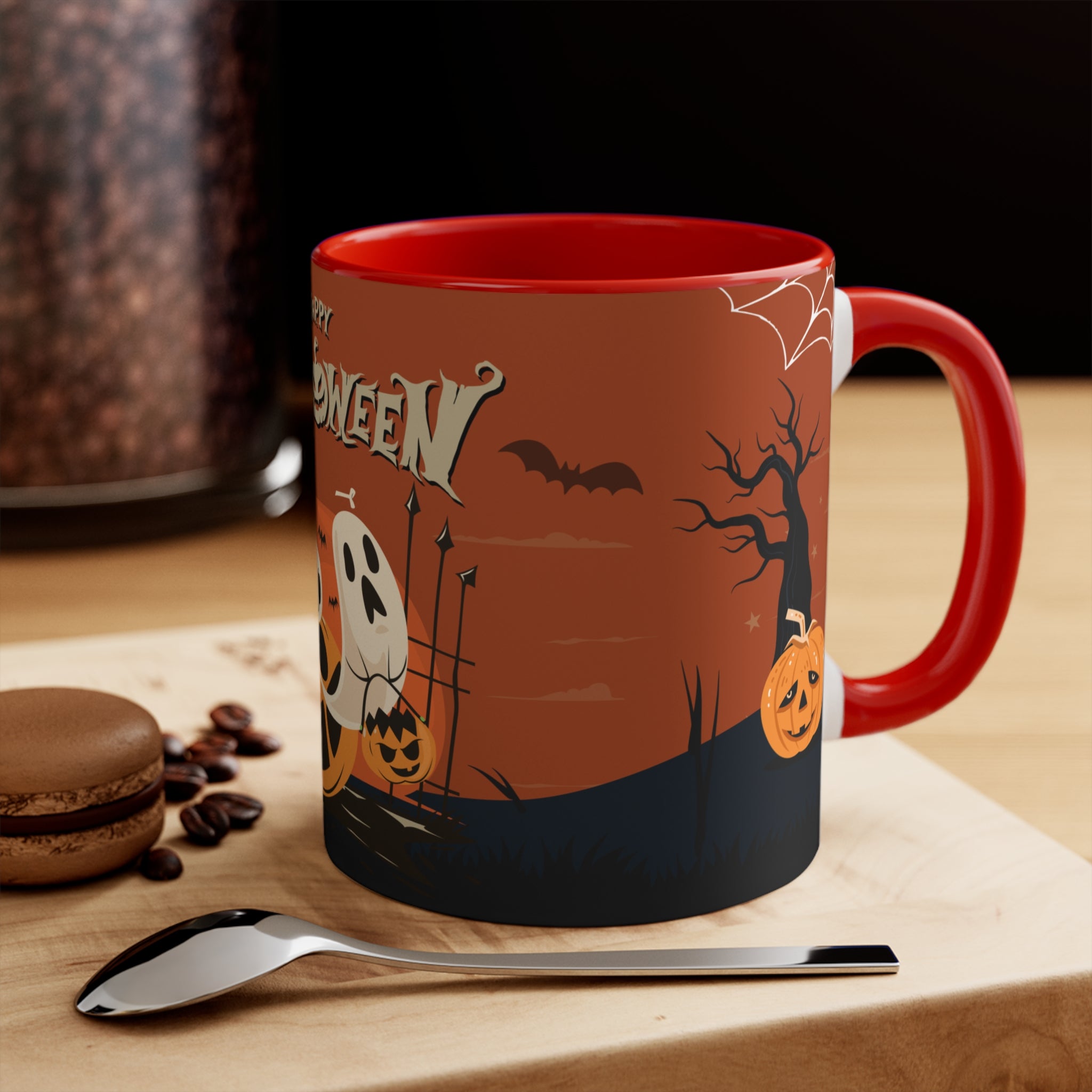 Happy Halloween with Pumpkin | Colorful Accent Mugs