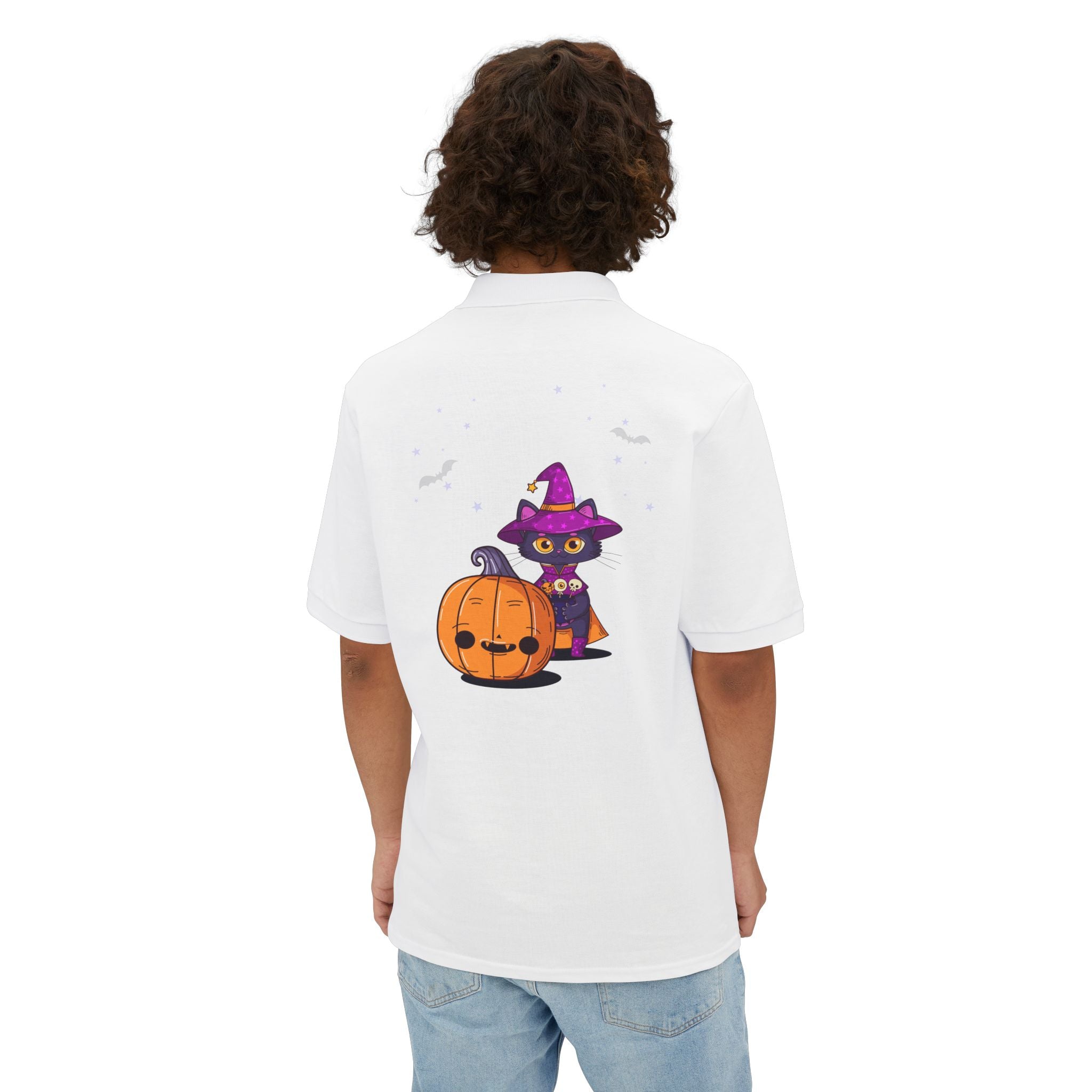 Halloween with Witch's Cats | Men's Piqué Polo