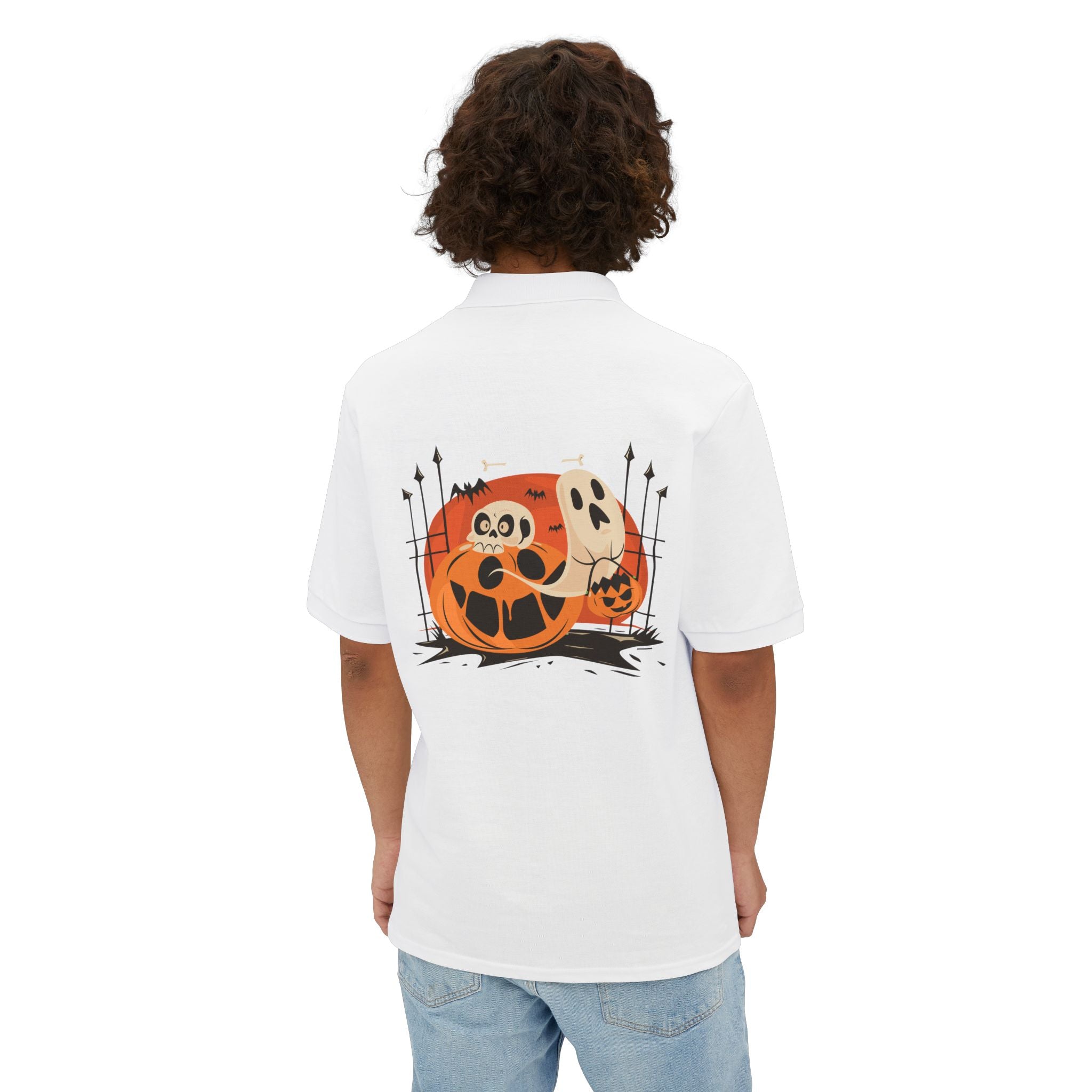 Halloween with Pumpkins | Men's Piqué Polo