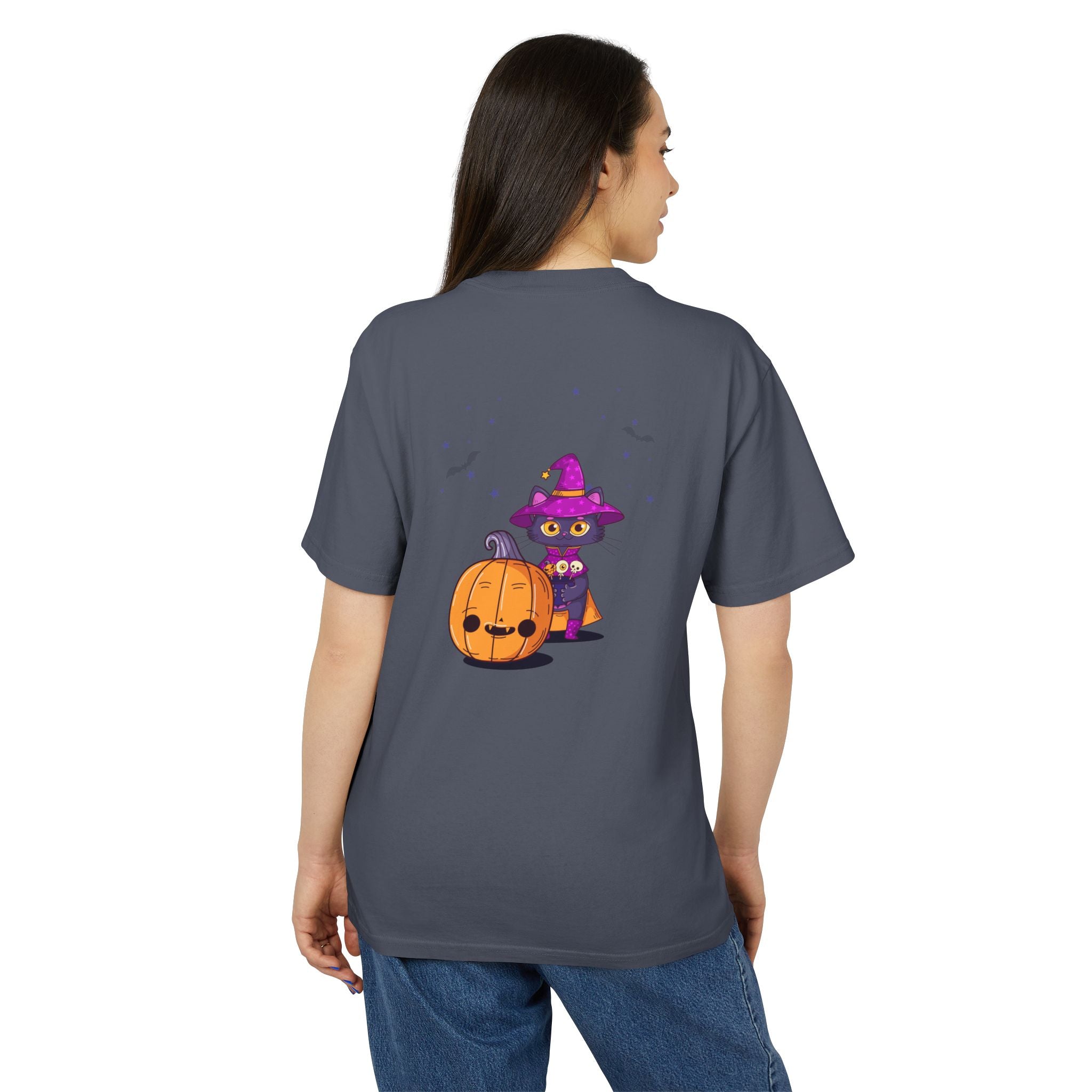 Halloween with Witch's Cats | Unisex Heavy Faded Tee