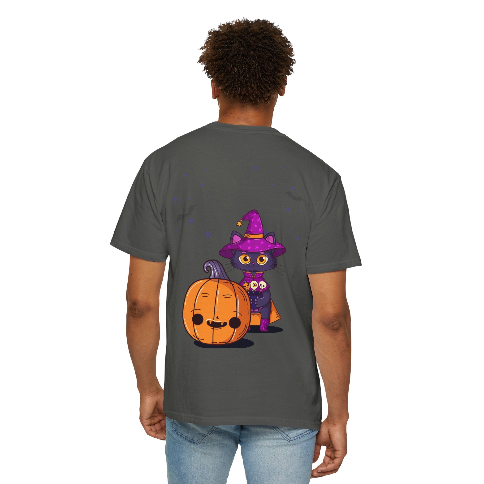 Halloween with Witch's Cats | Unisex Garment-Dyed T-shirt