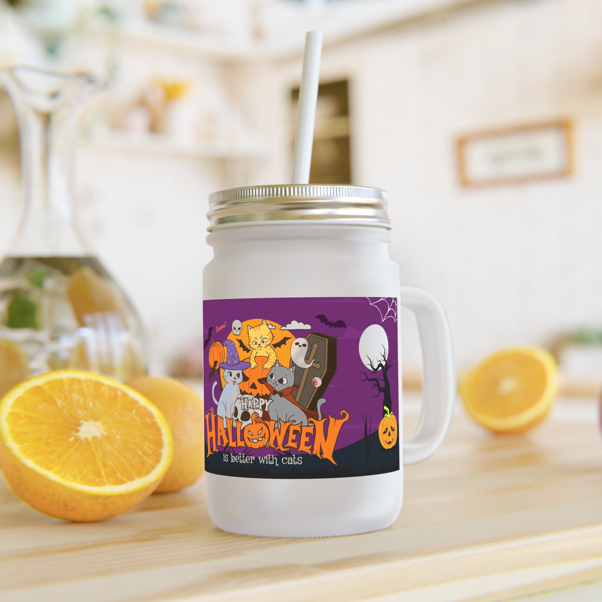 Happy Halloween is Better with Cats | Mason Jar