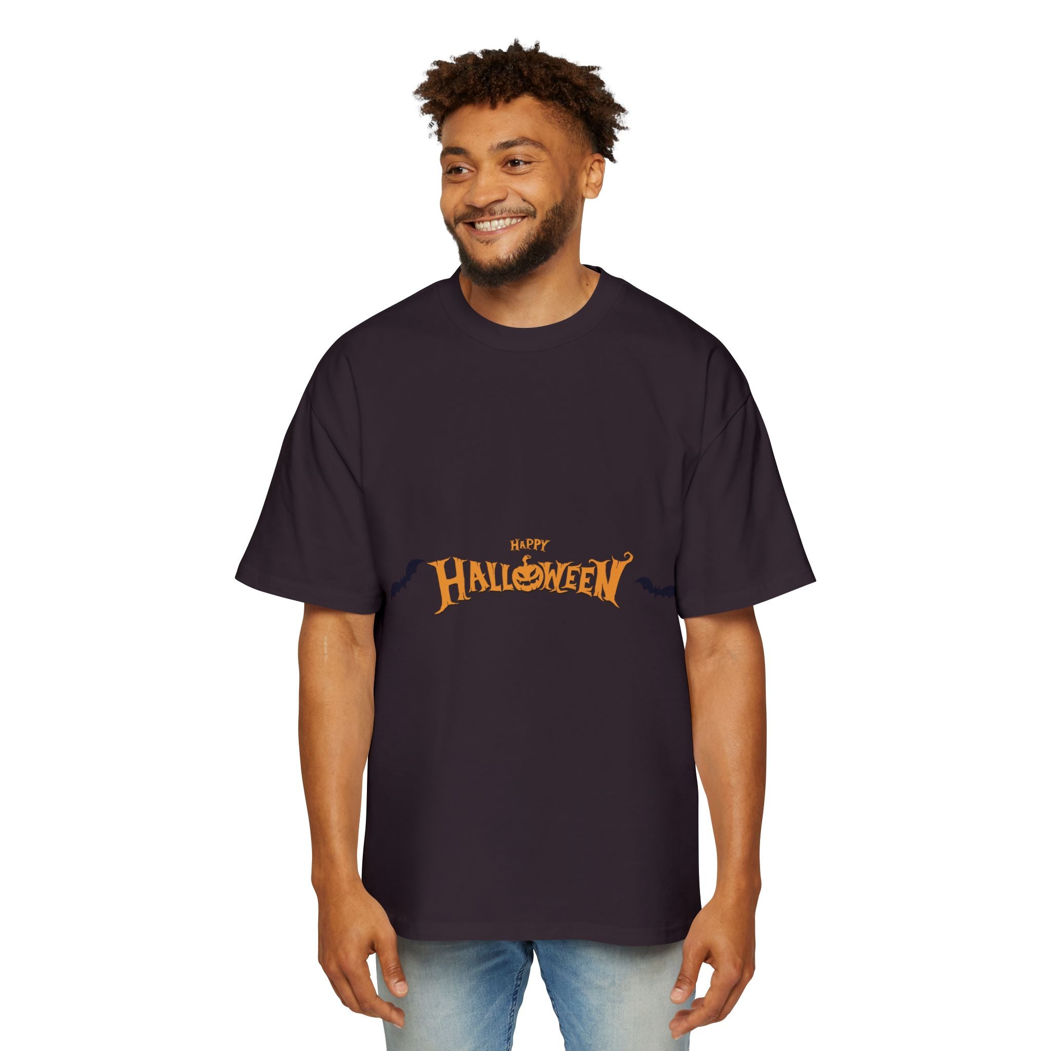 Halloween with Bats | Men's Heavy Oversized Tee