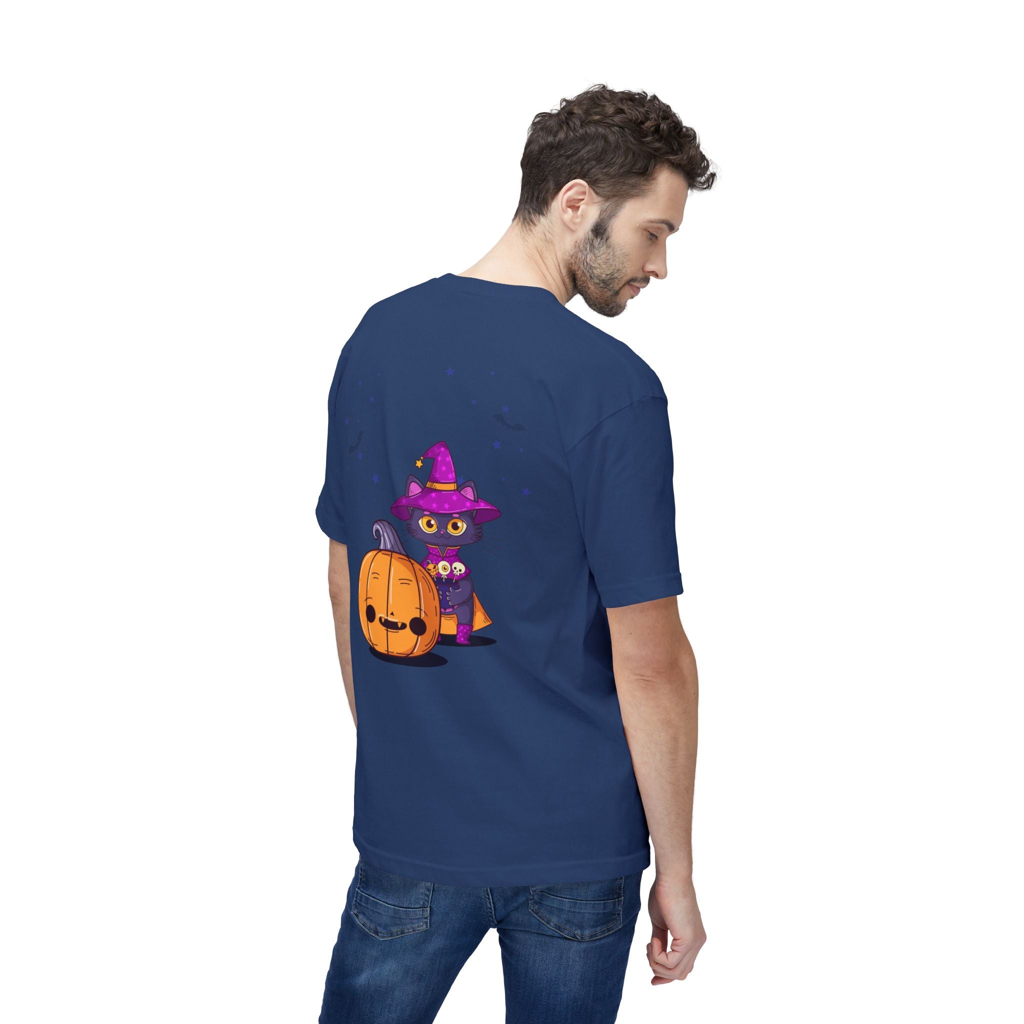 Halloween with Witch's Cats | Unisex Midweight T-shirt, Made in US