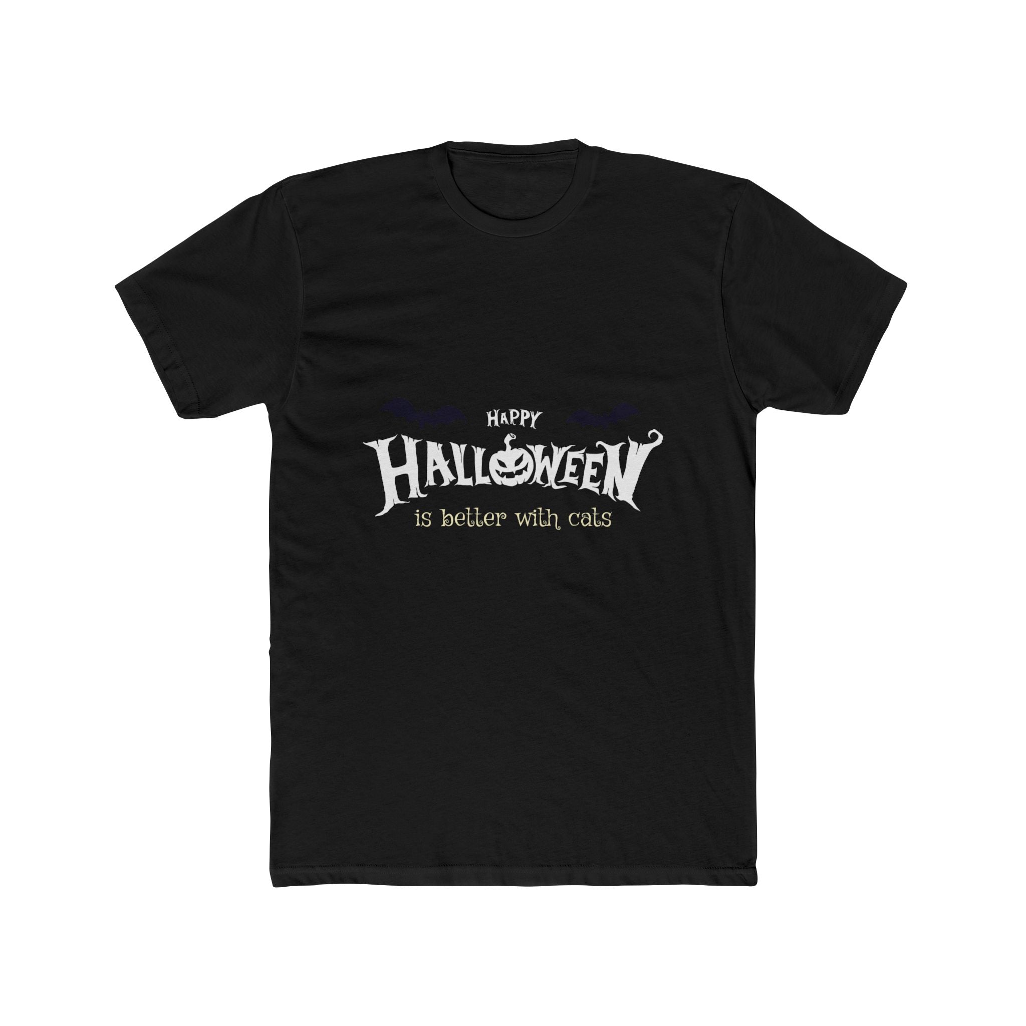 Halloween with Witch's Cats | Unisex Cotton Crew Tee