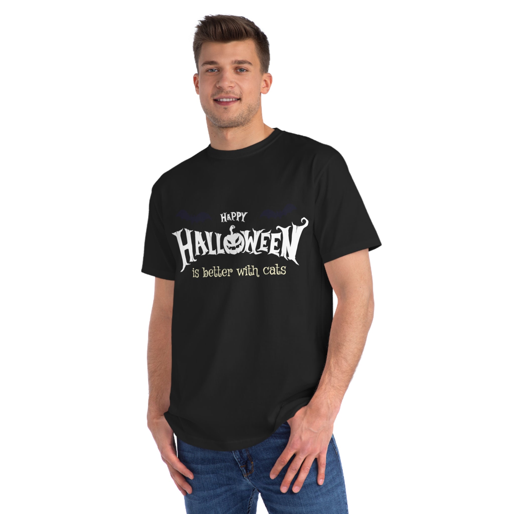 Halloween with Witch's Cats | Organic Unisex Classic T-Shirt