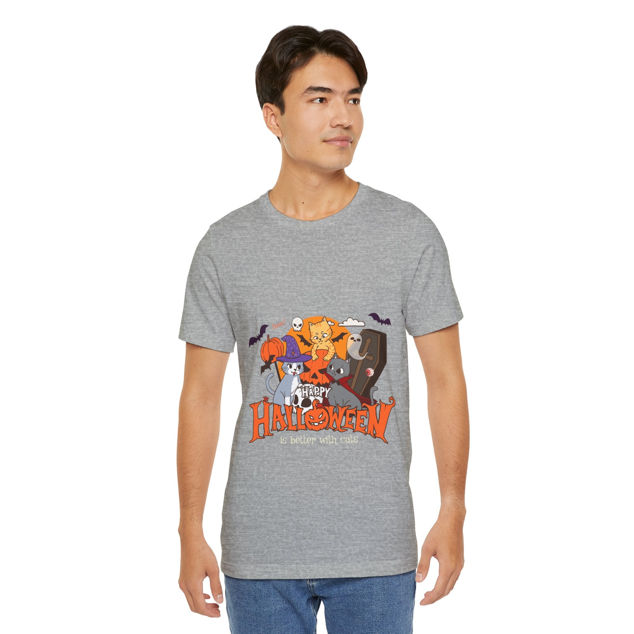 Halloween is Better with Cats | Unisex Jersey Short Sleeve Tee