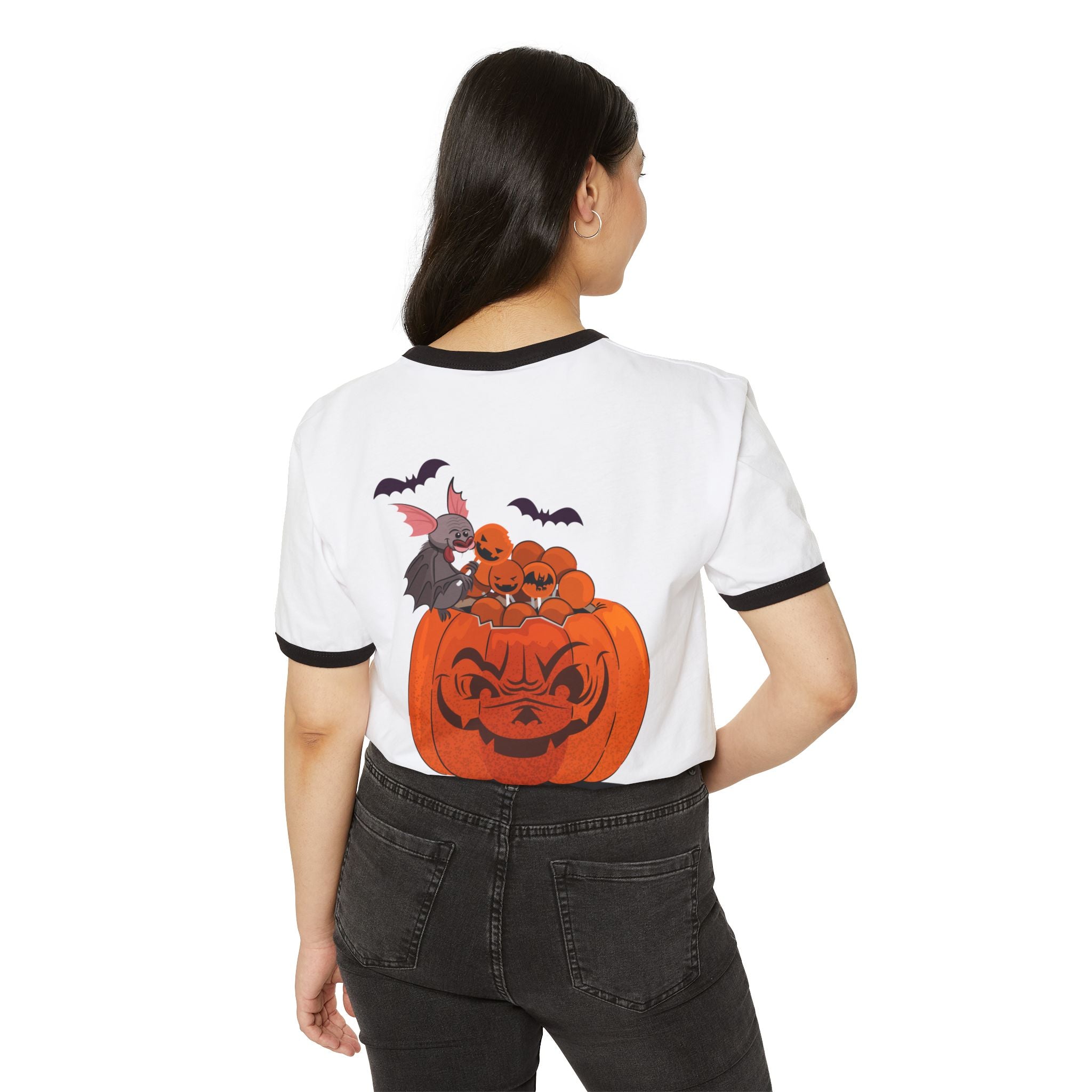 Halloween Trick or Treat | Unisex Cotton Ringer T-Shirt