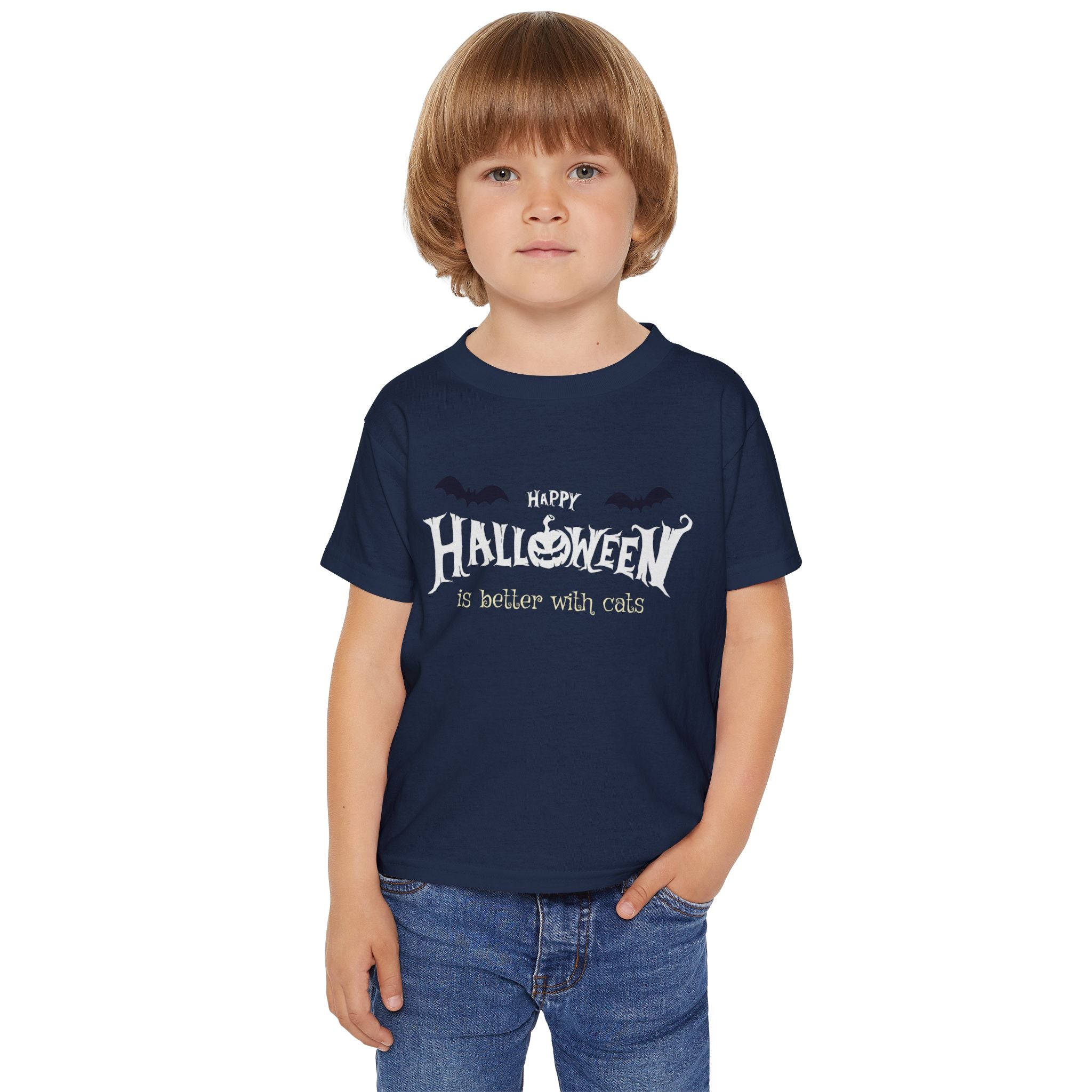 Halloween with Witch's Cats | Heavy Cotton Toddler T-shirt