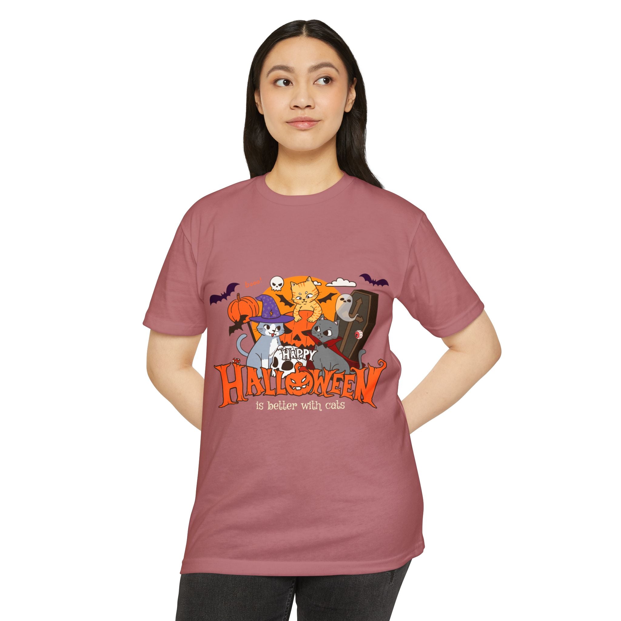 Halloween is Better with Cats | Unisex CVC Jersey T-shirt