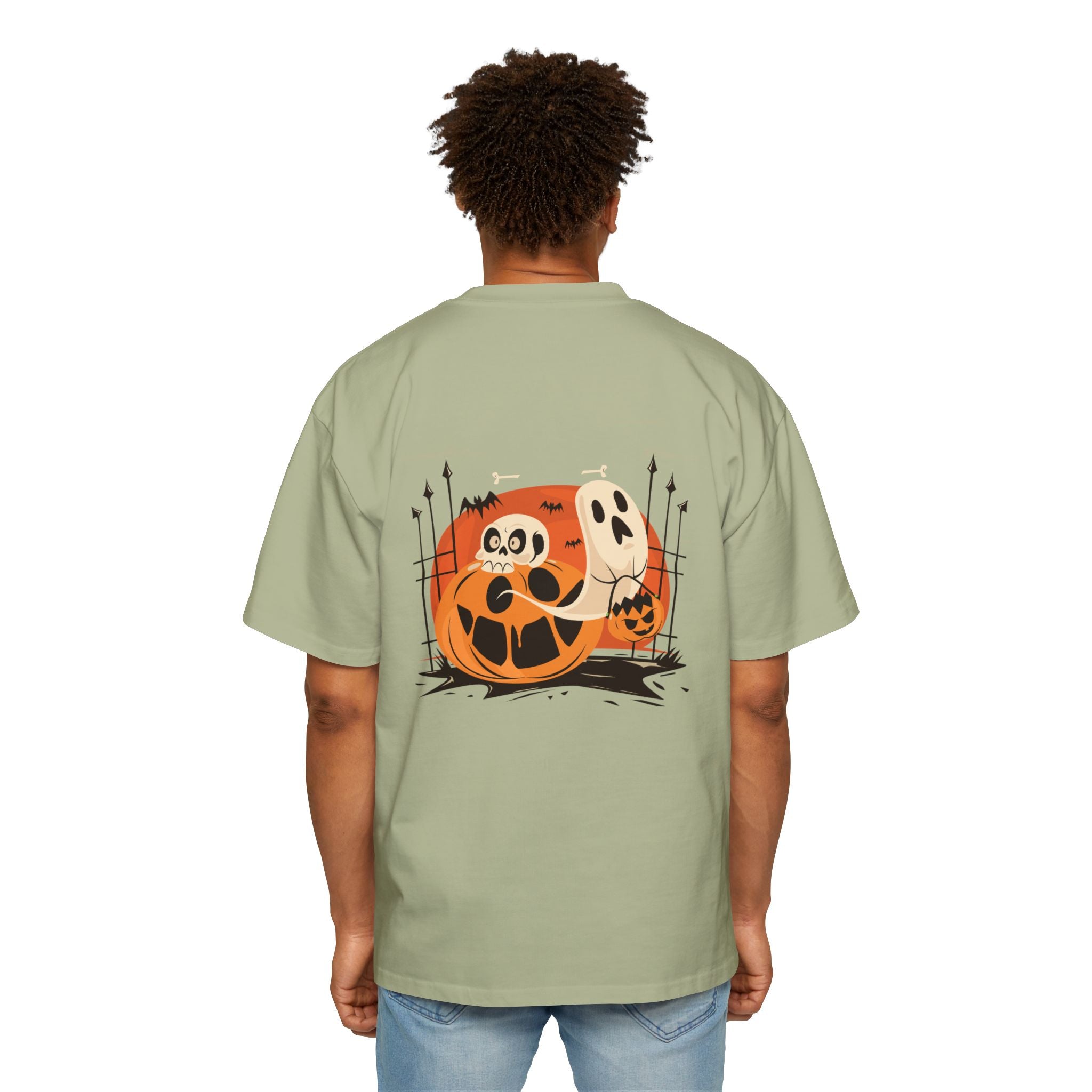 Halloween with Pumpkins | Men's Heavy Oversized Tee