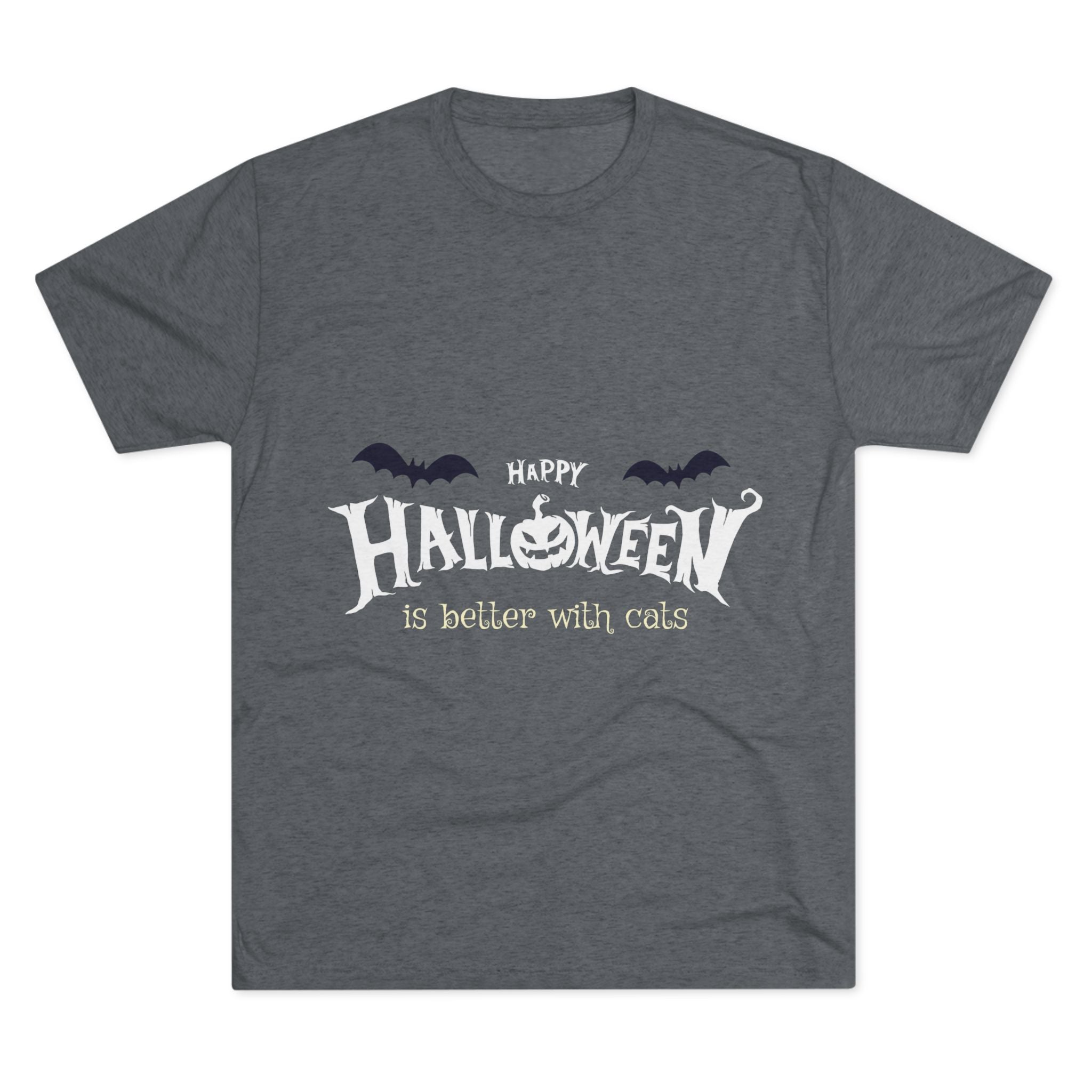 Halloween with Witch's Cats | Unisex Tri-Blend Crew Tee