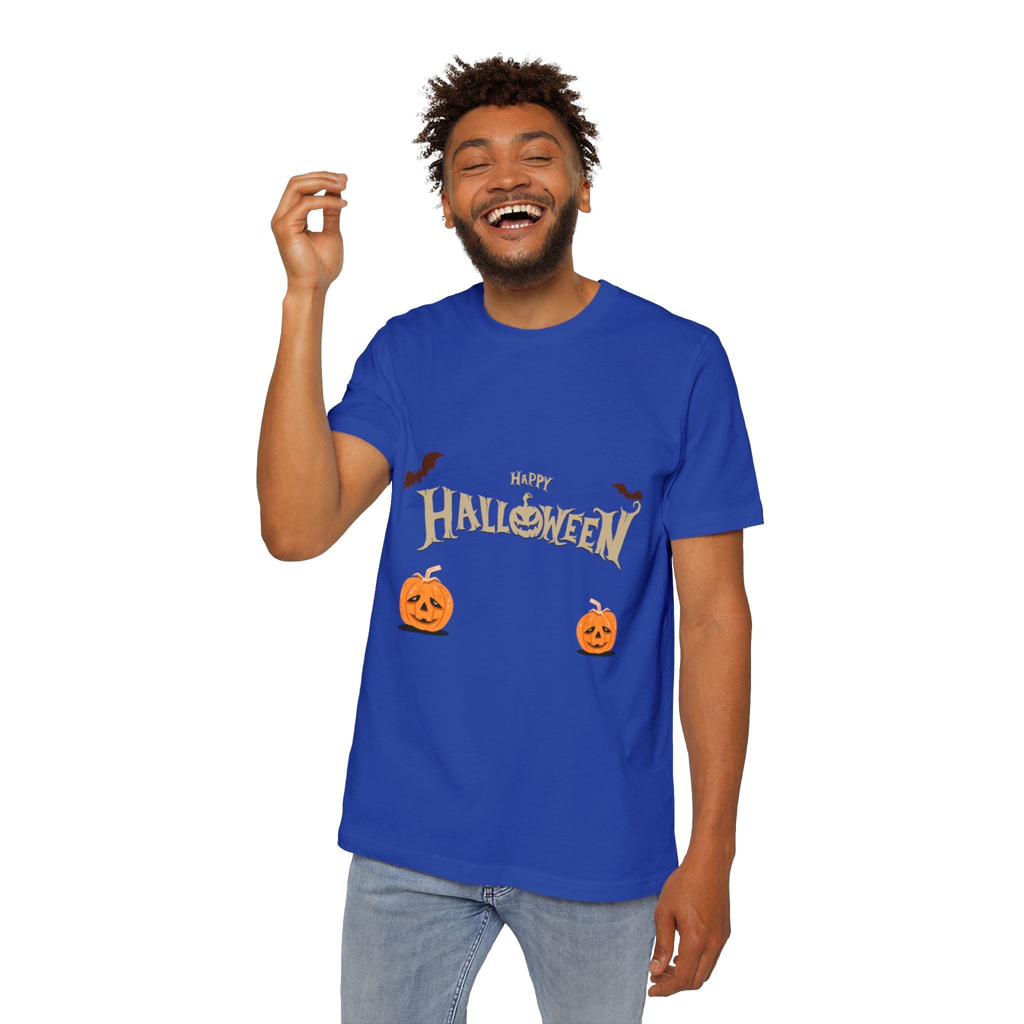 Halloween with Pumpkins | USA-Made Unisex Short-Sleeve Jersey T-Shirt
