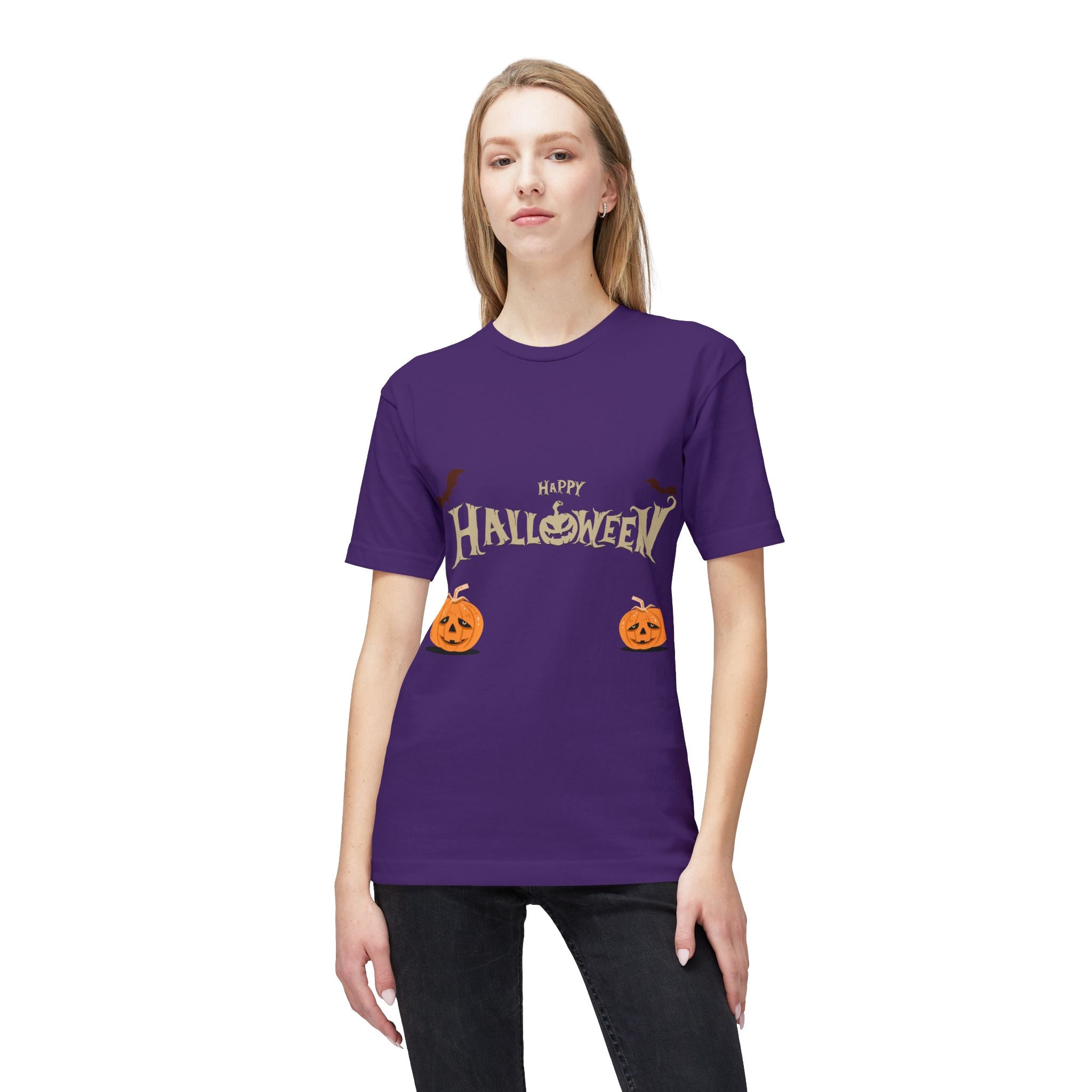 Halloween with Pumpkins | Unisex Midweight T-shirt, Made in US