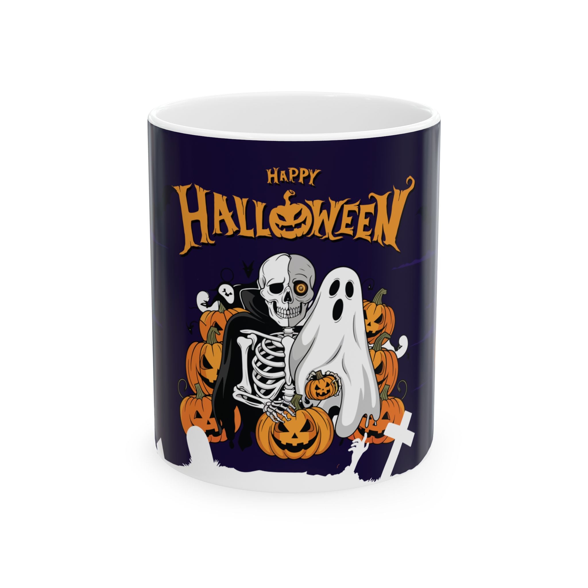Happy Halloween with Skeleton | Ceramic Mug