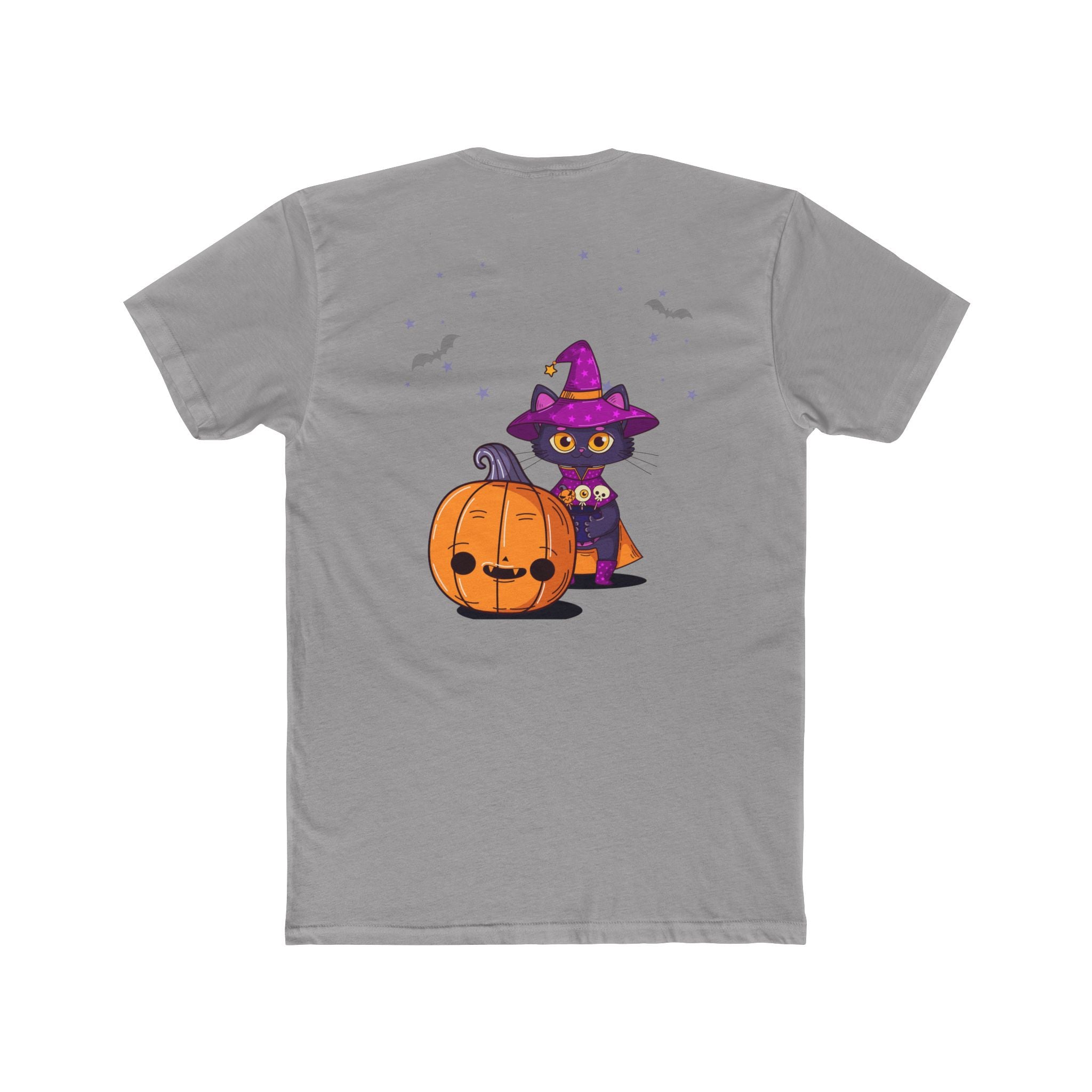 Halloween with Witch's Cats | Unisex Cotton Crew Tee