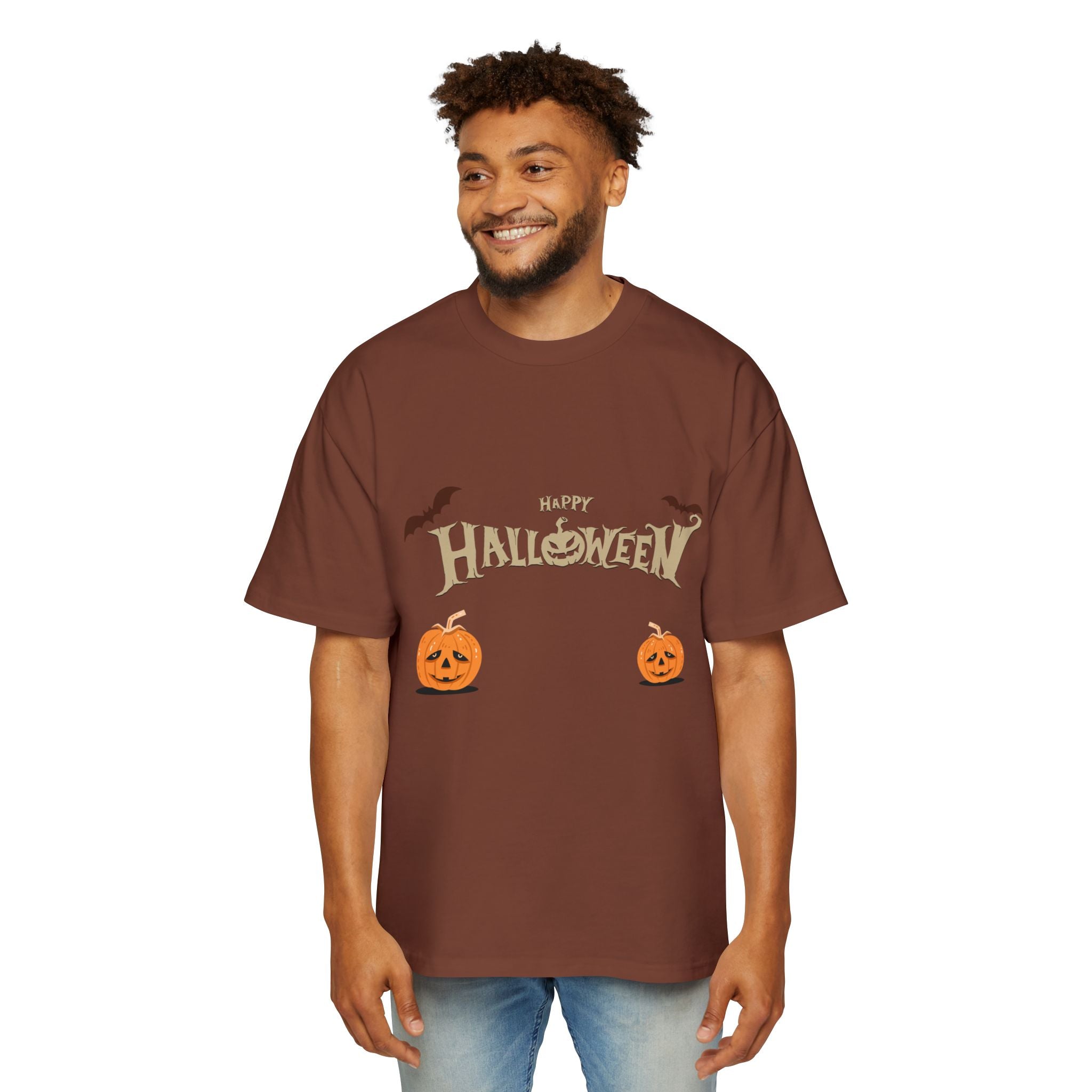 Halloween with Pumpkins | Men's Heavy Oversized Tee