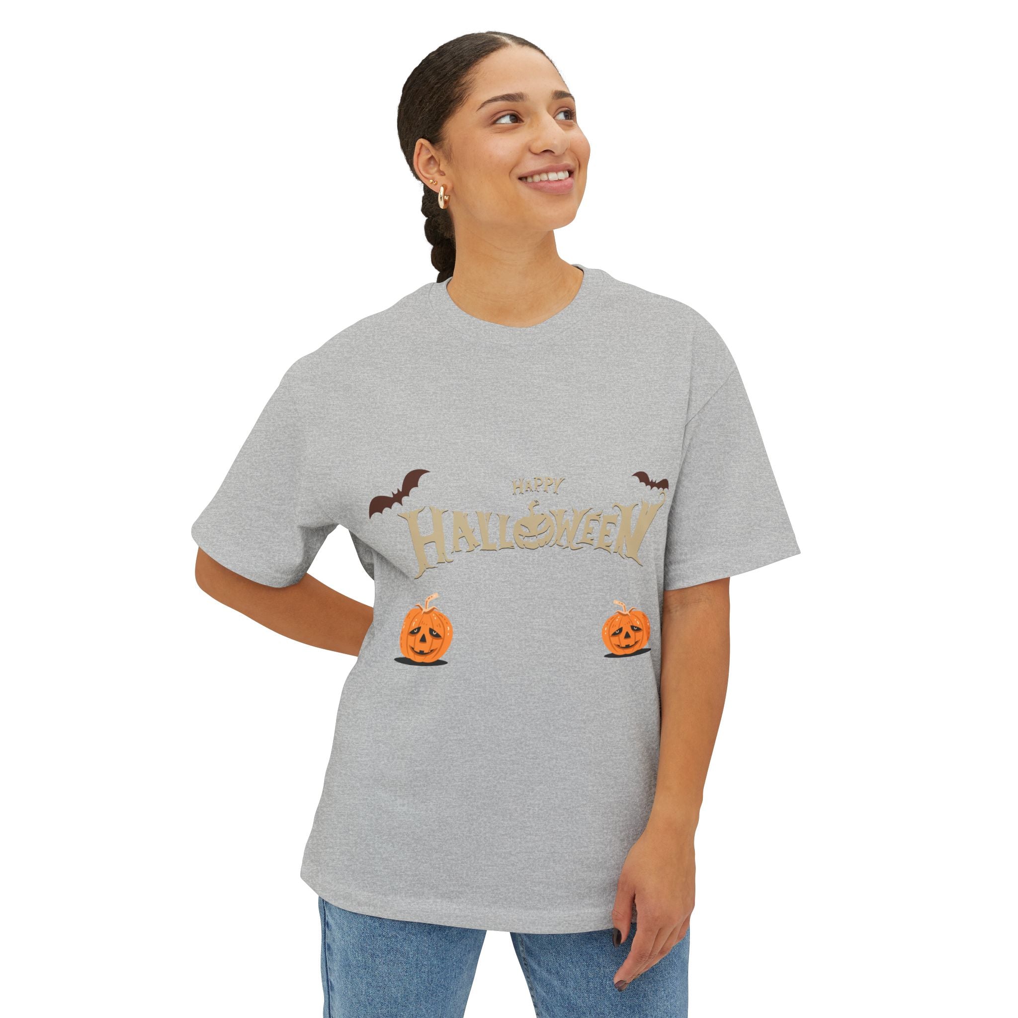 Halloween with Pumpkins | Unisex Oversized Boxy Tee