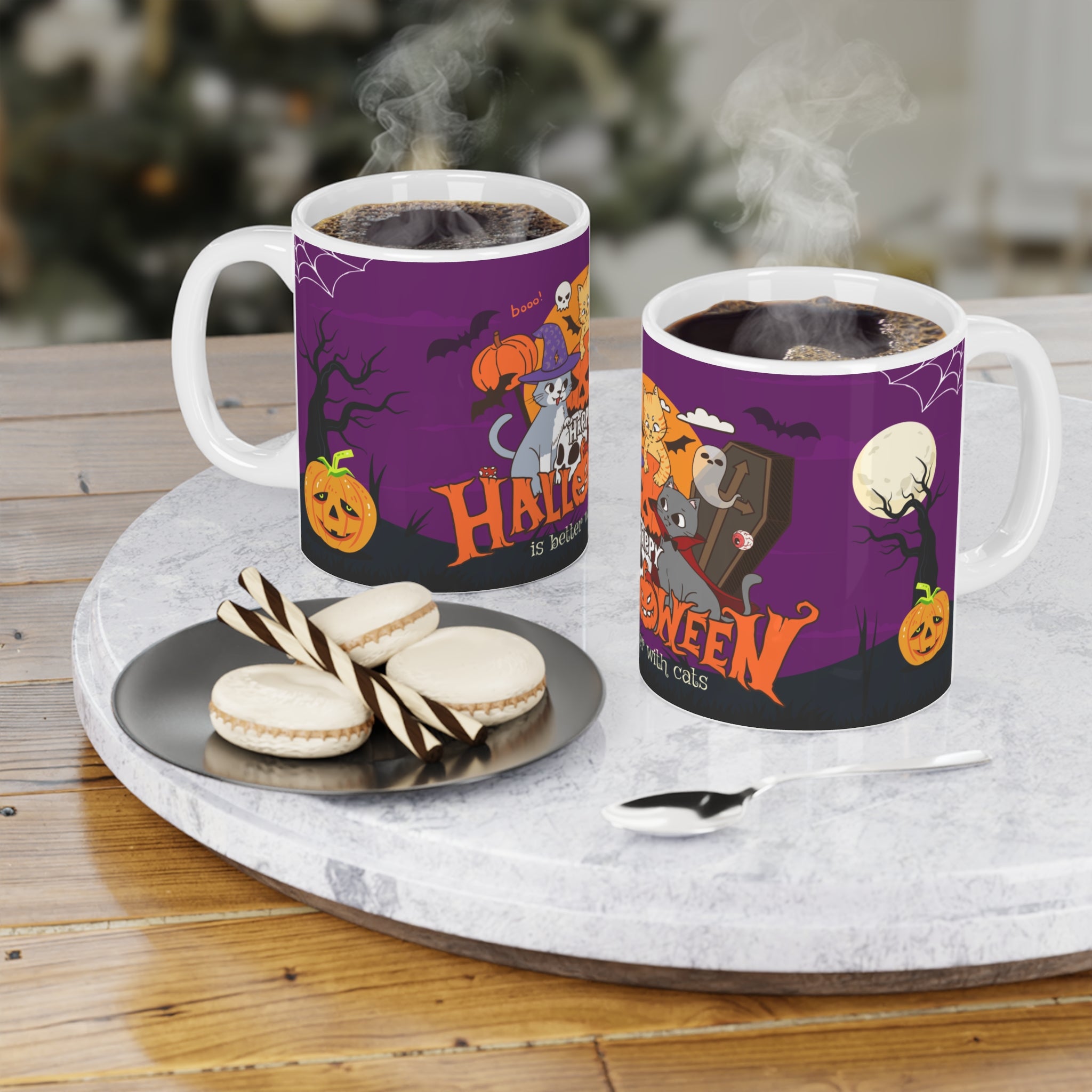 Happy Halloween is Better with Cats | Ceramic Mugs