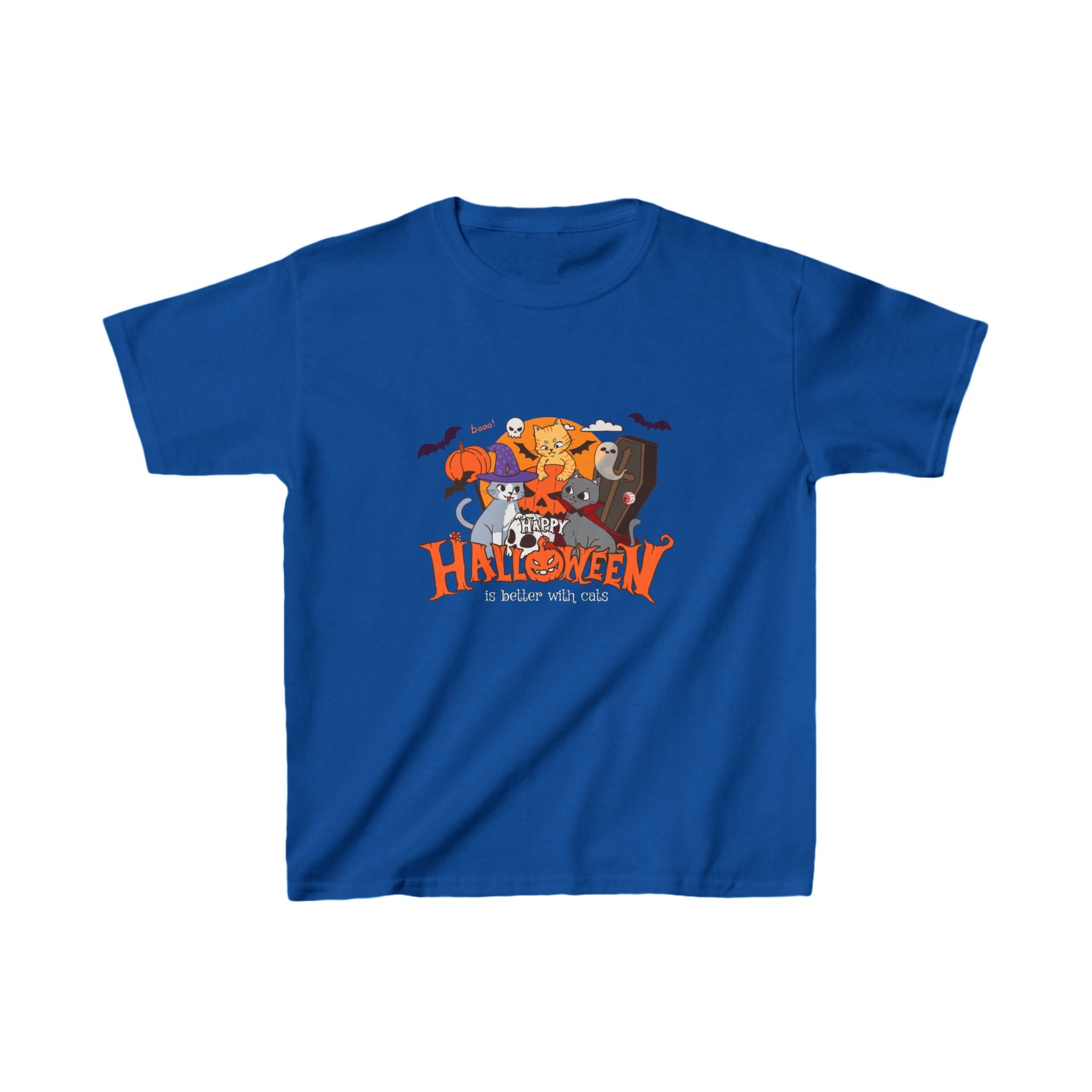Halloween is Better with Cats | Kids Heavy Cotton Tee