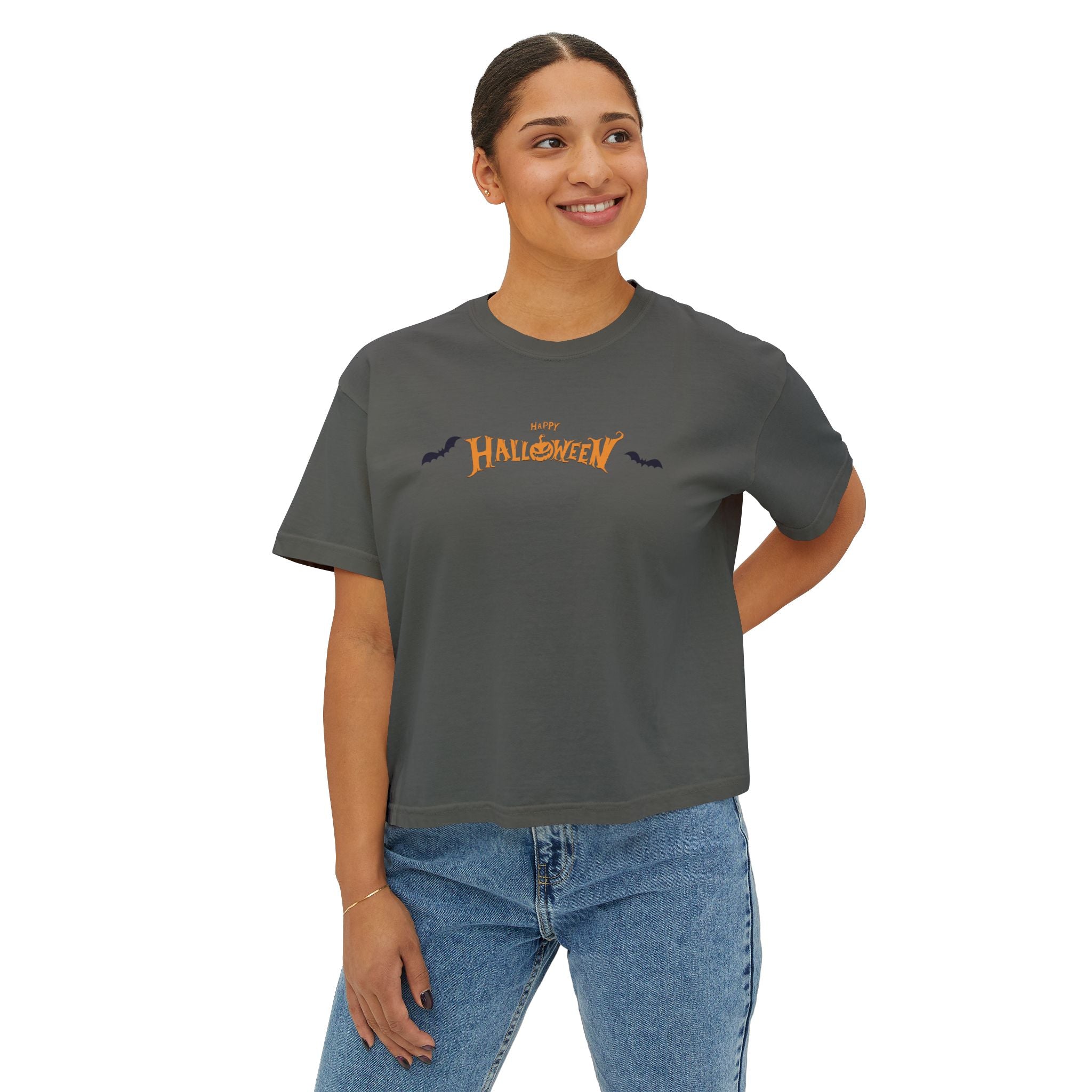 Halloween with Bats | Women's Boxy Tee