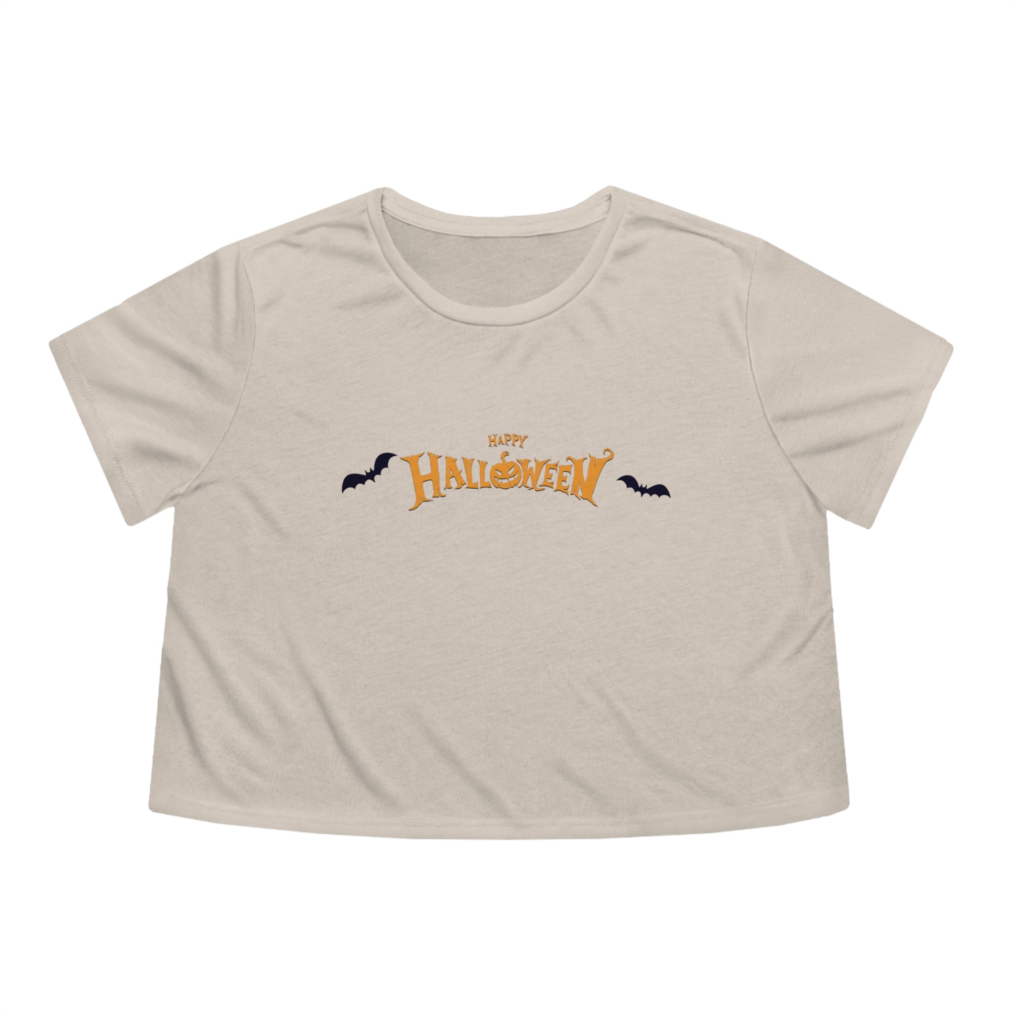Halloween with Bats | Women's Flowy Cropped Tee