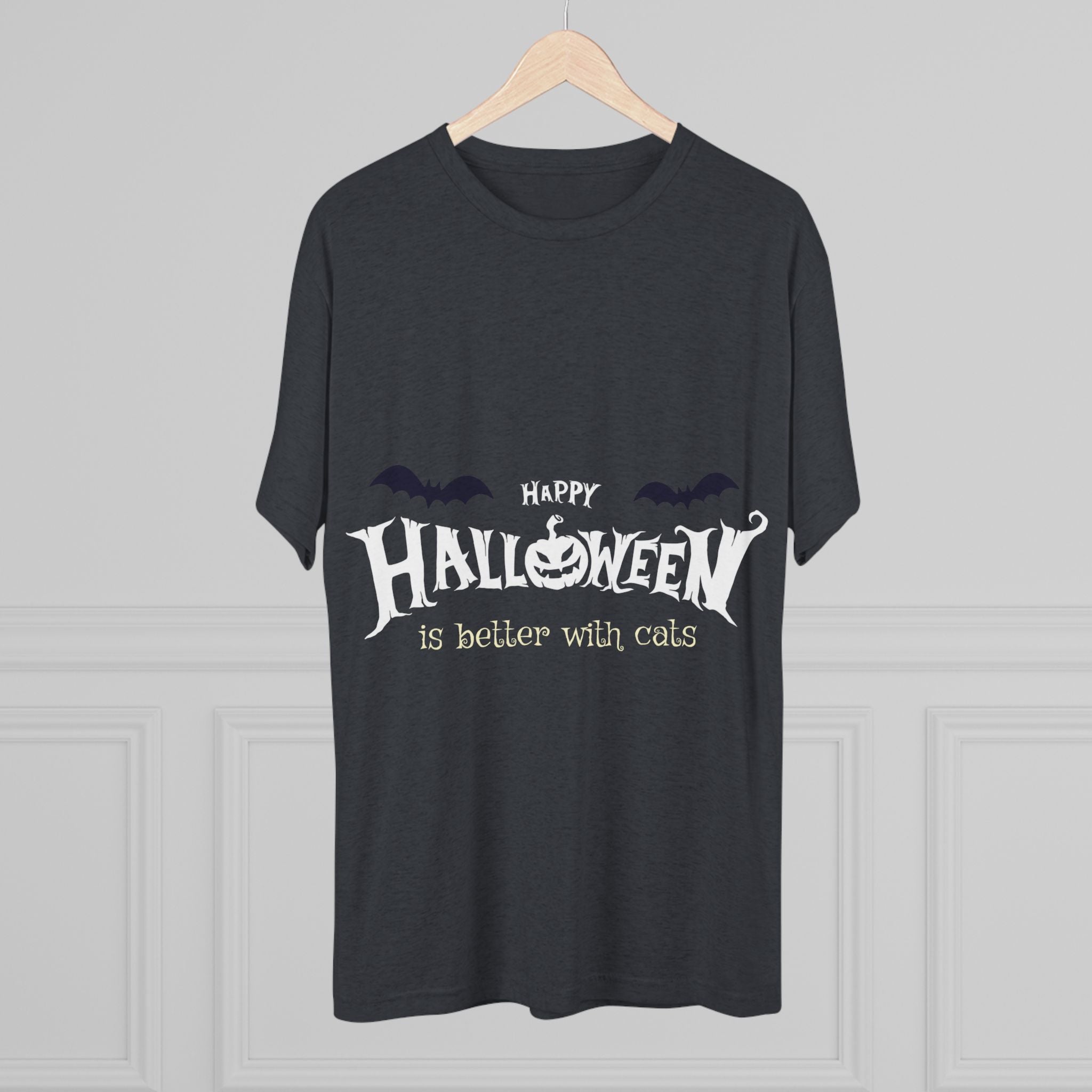 Halloween with Witch's Cats | Unisex Tri-Blend Crew Tee